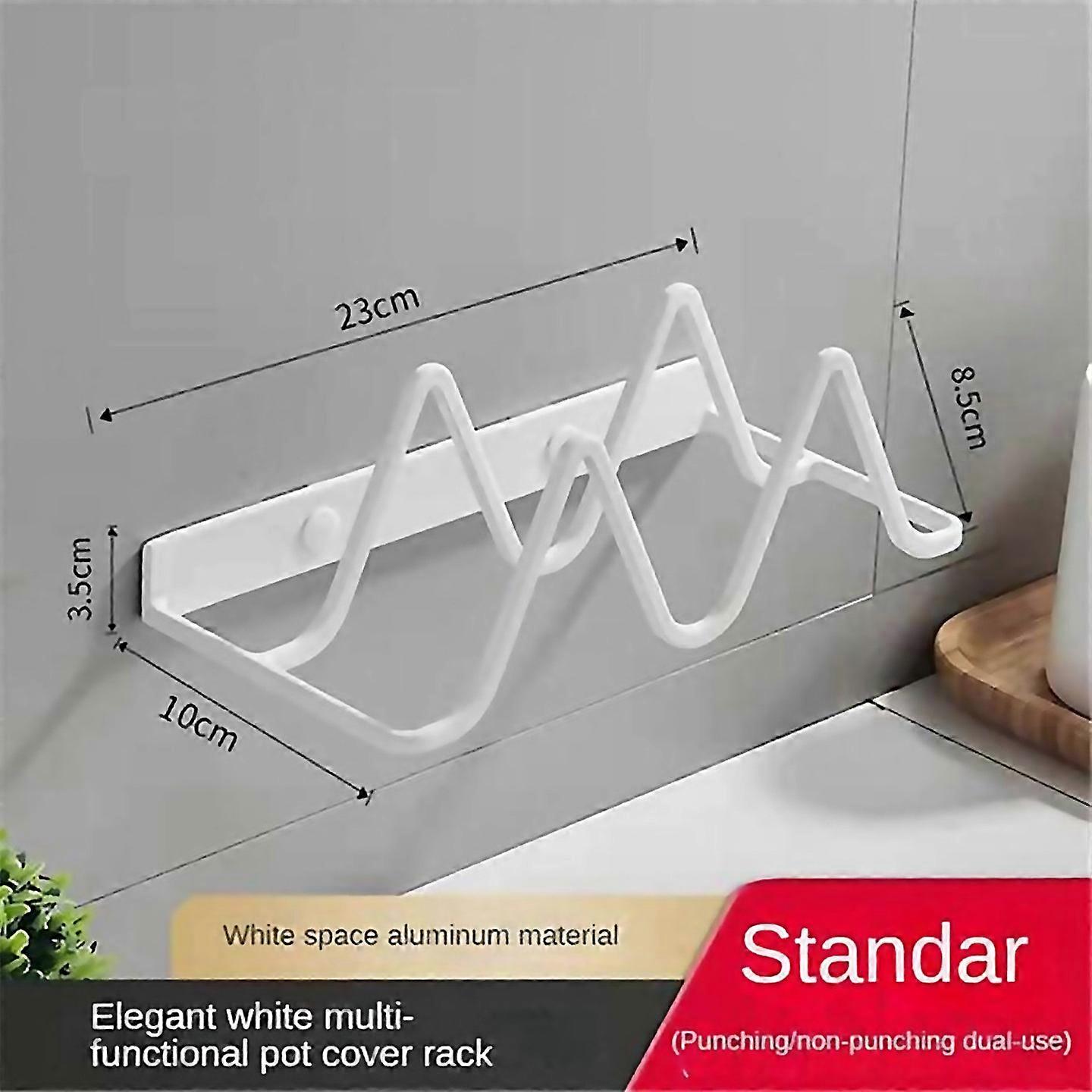 For Rustproof Pot Lid Holder Wall Mount Plate Holder No Punch