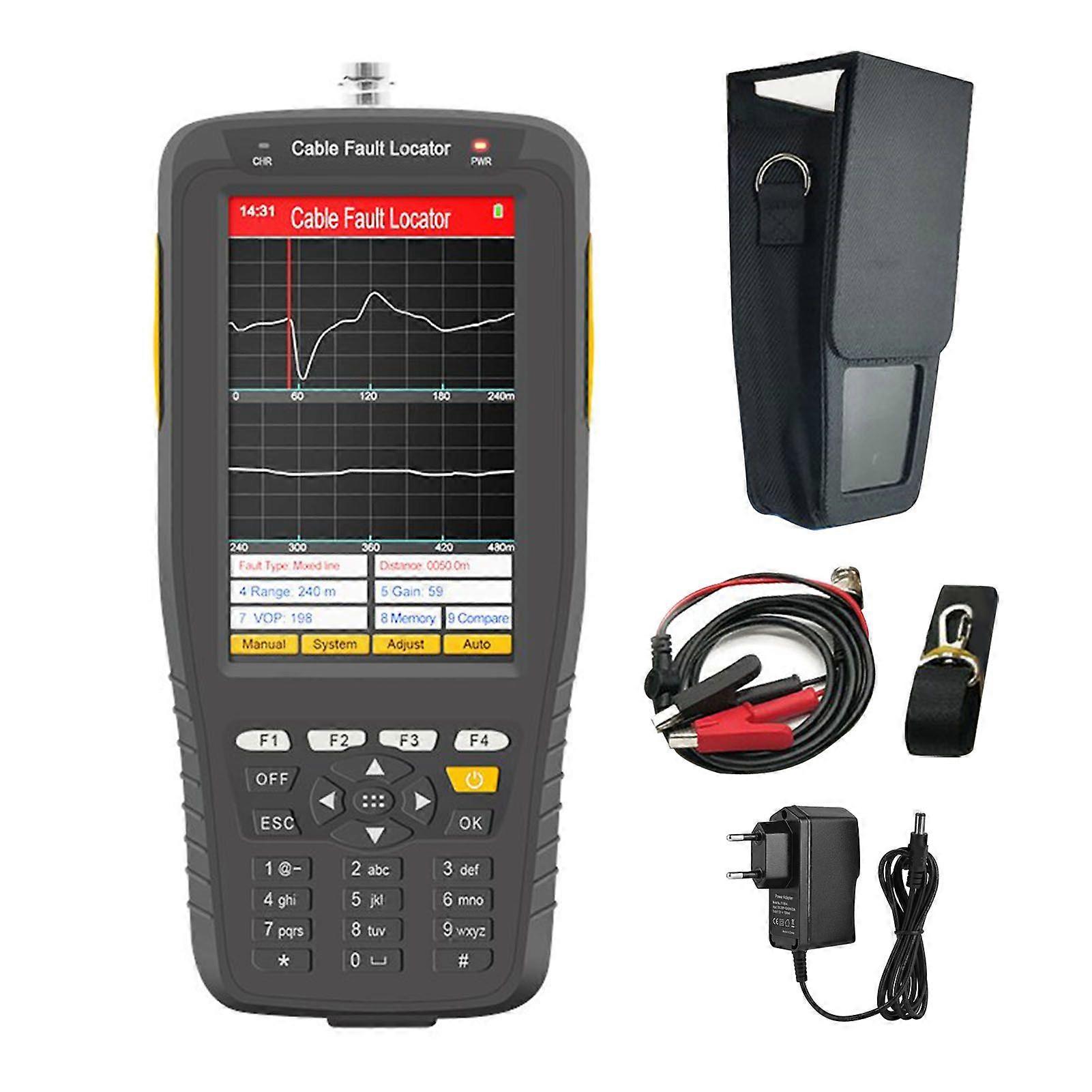 Cable Fault Tester TDR Network Locator Coaxial Communication Wire Digital Waveform Automatic Recognition 8KM 100240V EU Plug