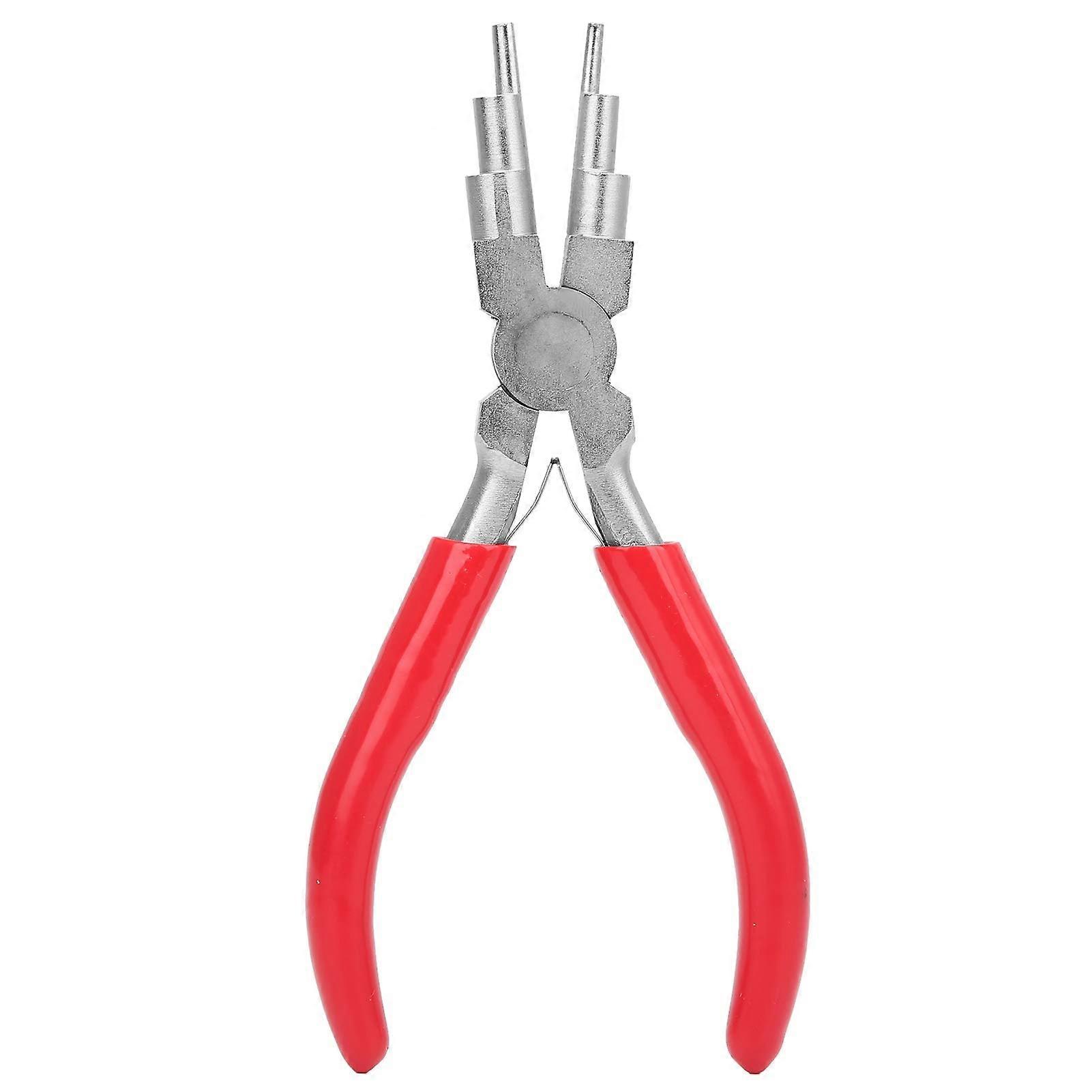 Bail Making Pliers Carbon Steel 6In1 Wire Looping And Forming 155mm Spring Handle 6 Step Round Mouth Design