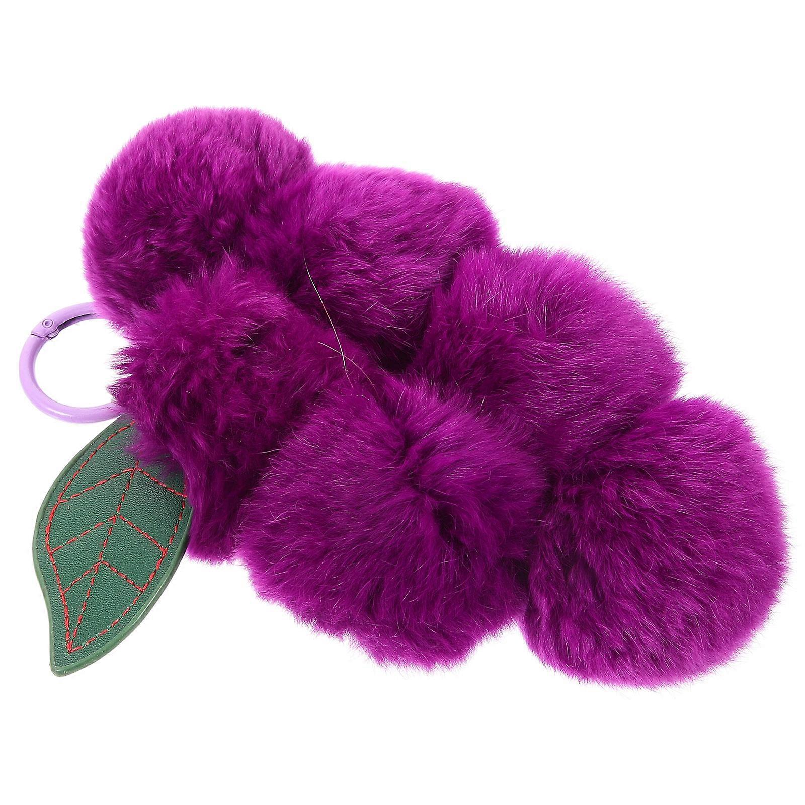Plush Keychain 4Pcs Purple Grape Keychain with Soft Comfortable Plush Material for Decoration