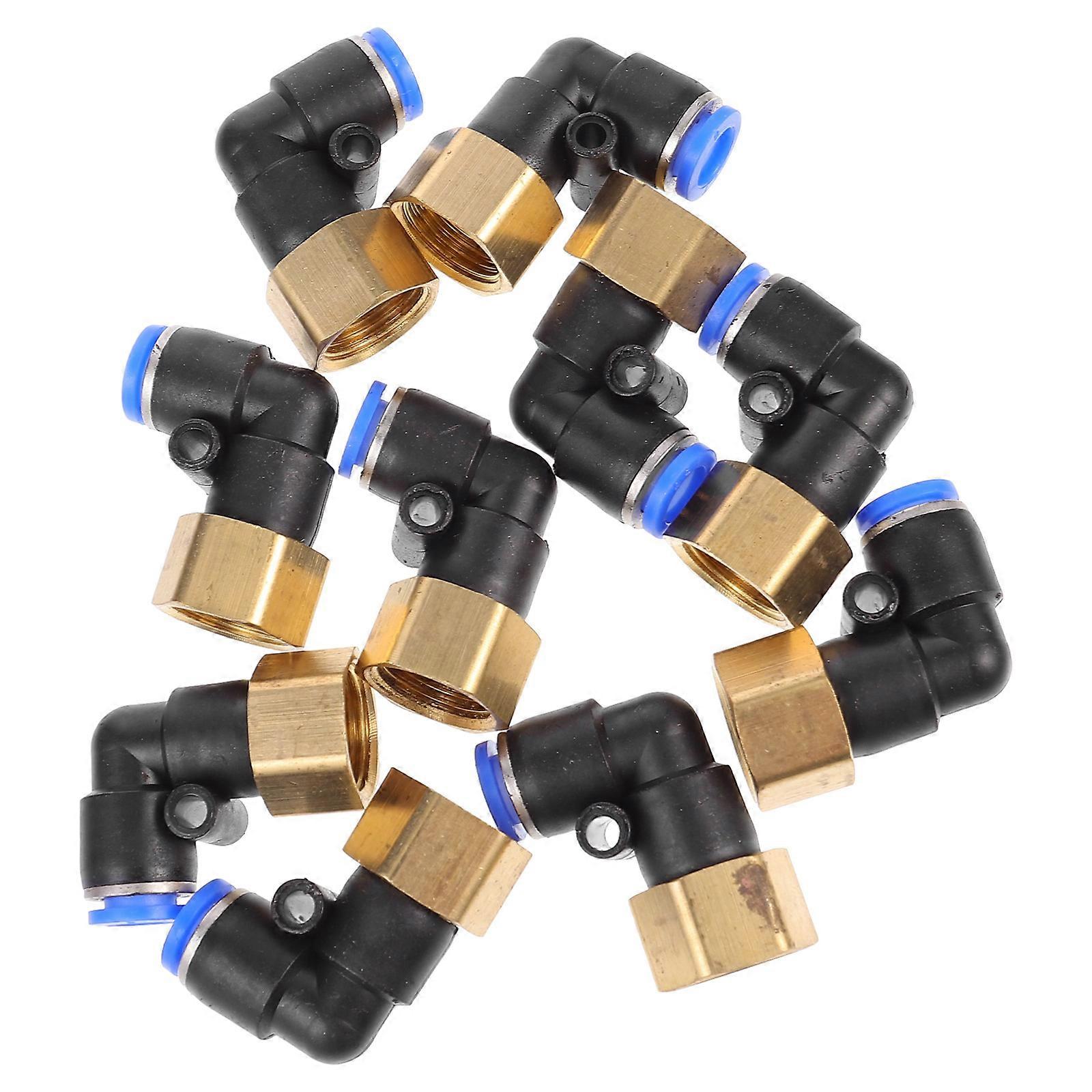 Pneumatic Connecter Push To Connect Fittings Assorted Color 1.57X1.18X0.79 Inch 10Pcs