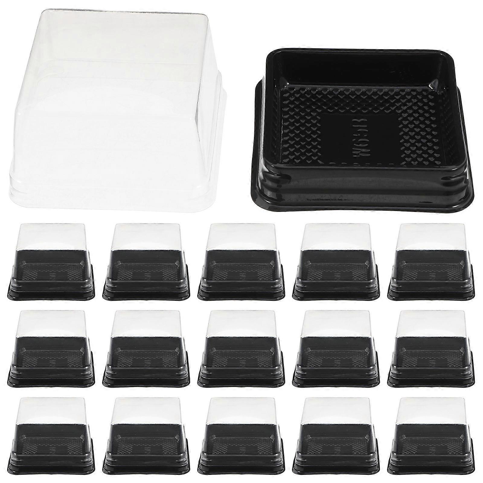 Square Moon Cake Holder 5 Sets 100 Pcs Black Storage Functionality For Puff And Moon Cake