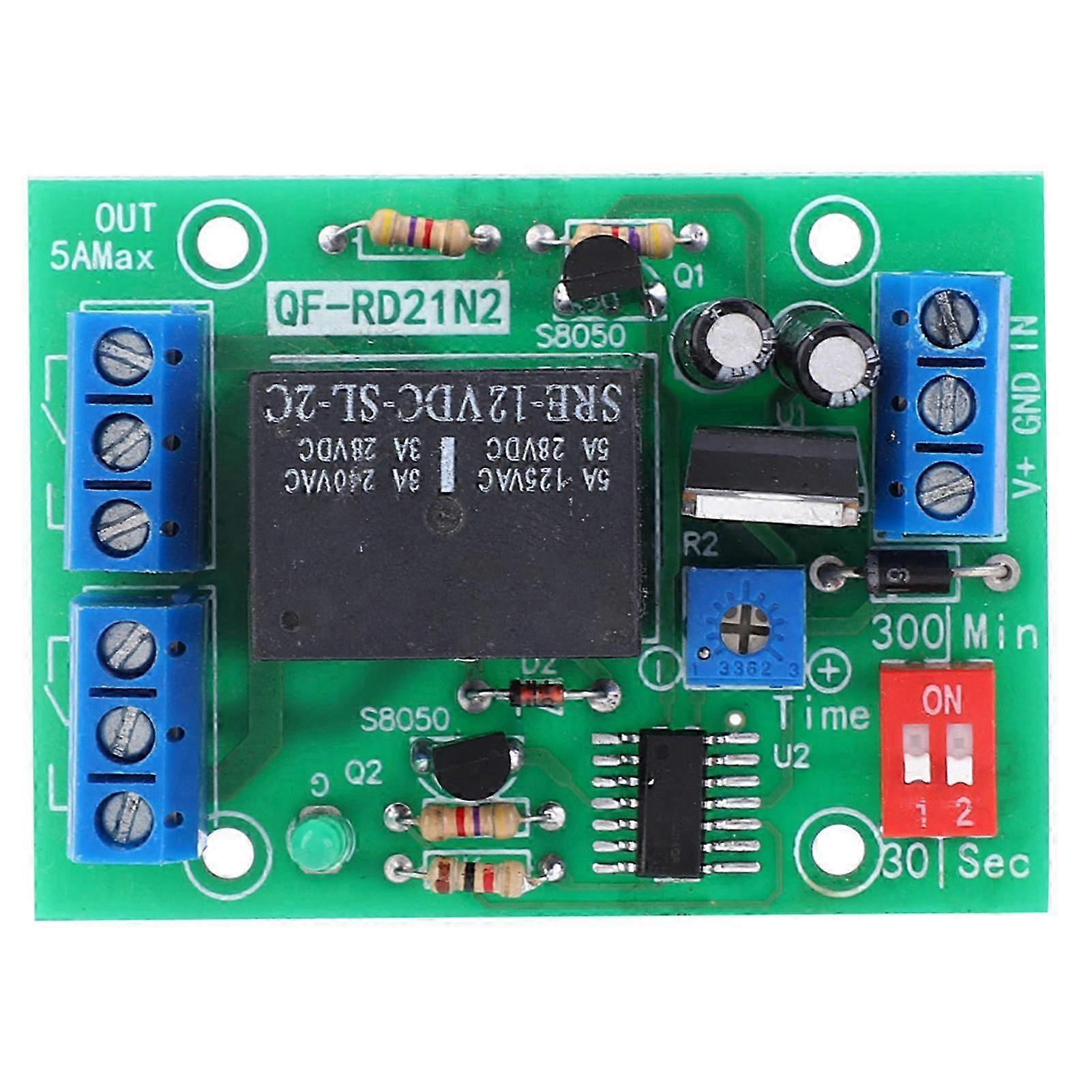 10-16V Delay Off Time Relay Module Timer Switch DPDT 2 Channel Output 2025