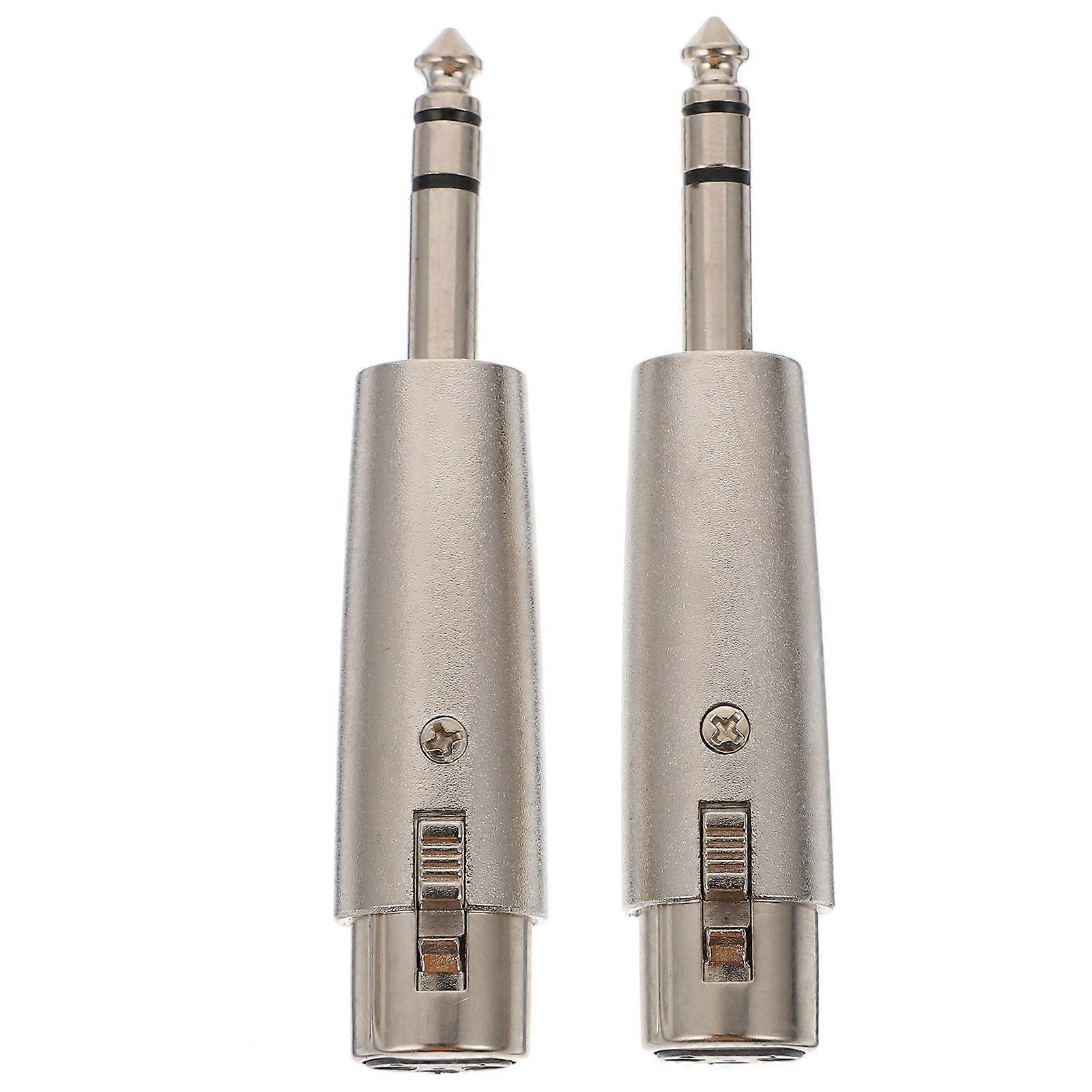 Mic Converter 3 Pin Connector Jack Lead for Connecting Use 6Pcs Silver