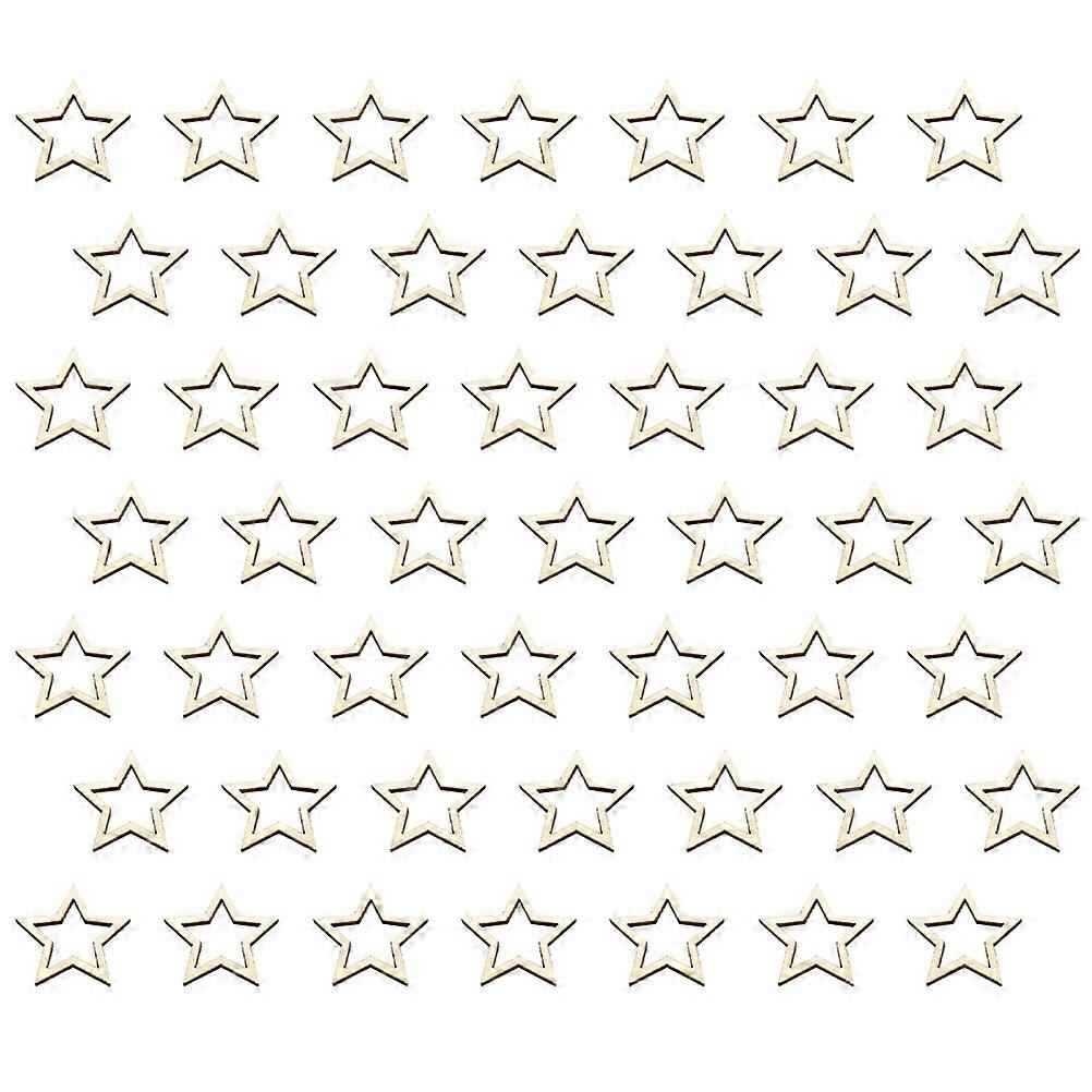 Assorted Color Wood Slice Five-Pointed Star Decoration Christmas Party 3 X 3 X 1 Cm Embellishments 400 Pcs
