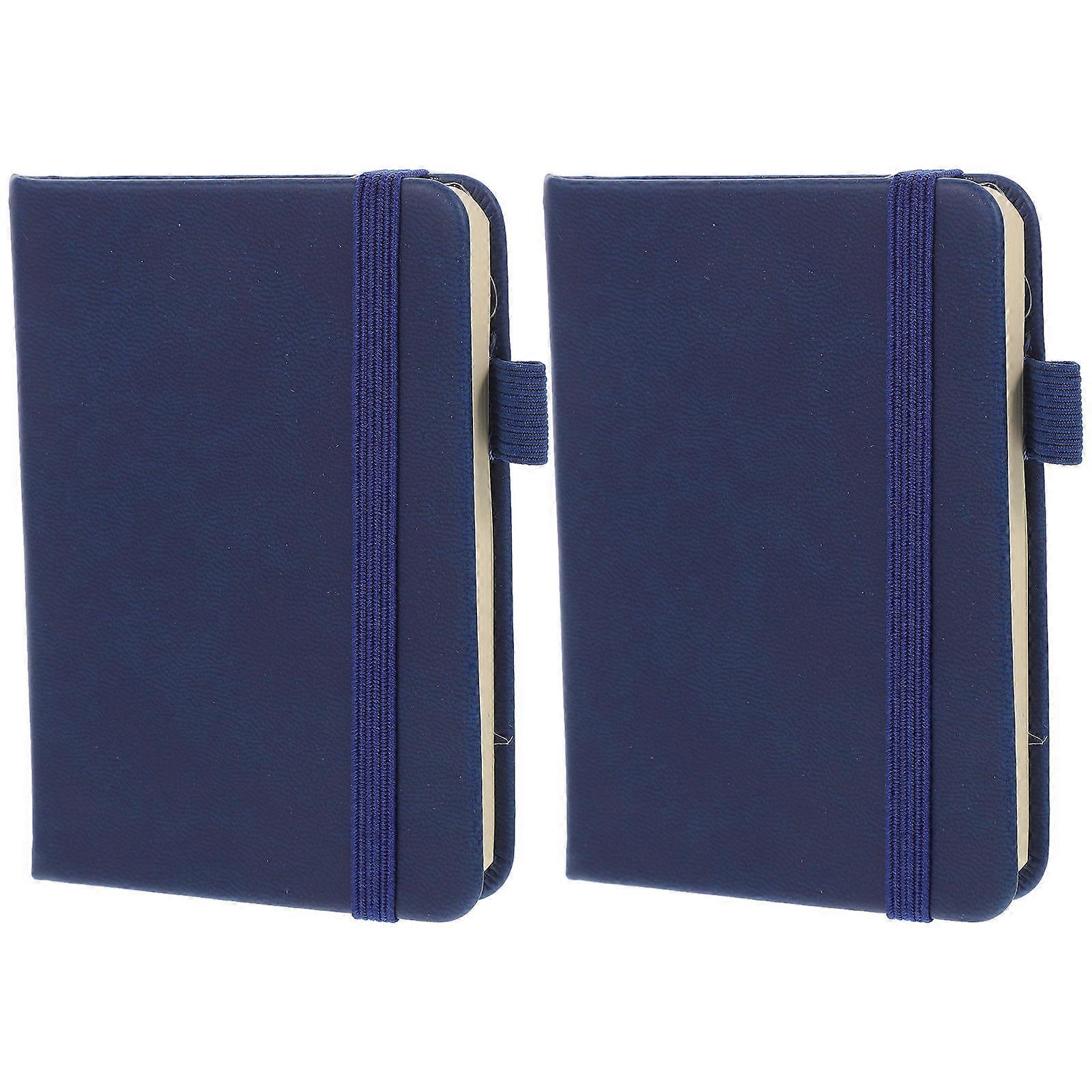 Lined Notebook Dark Blue PU Paper for Daily Use 4Pcs Pocket Notepad
