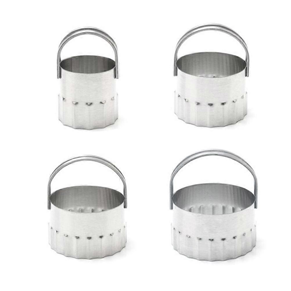 Stainless Steel Baking Tools 1Set Biscuit Mold with Wave Round Shape Safe to Use