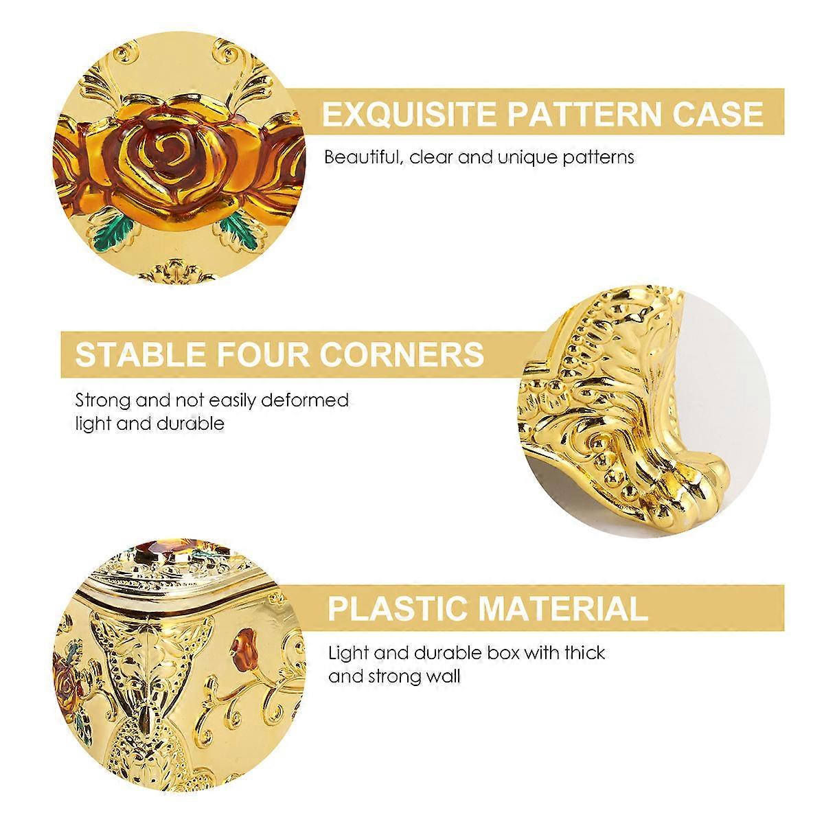 ティッシュボックスカバーナプキンケースゴールデンカラー長方形形状リビングルーム用1パック