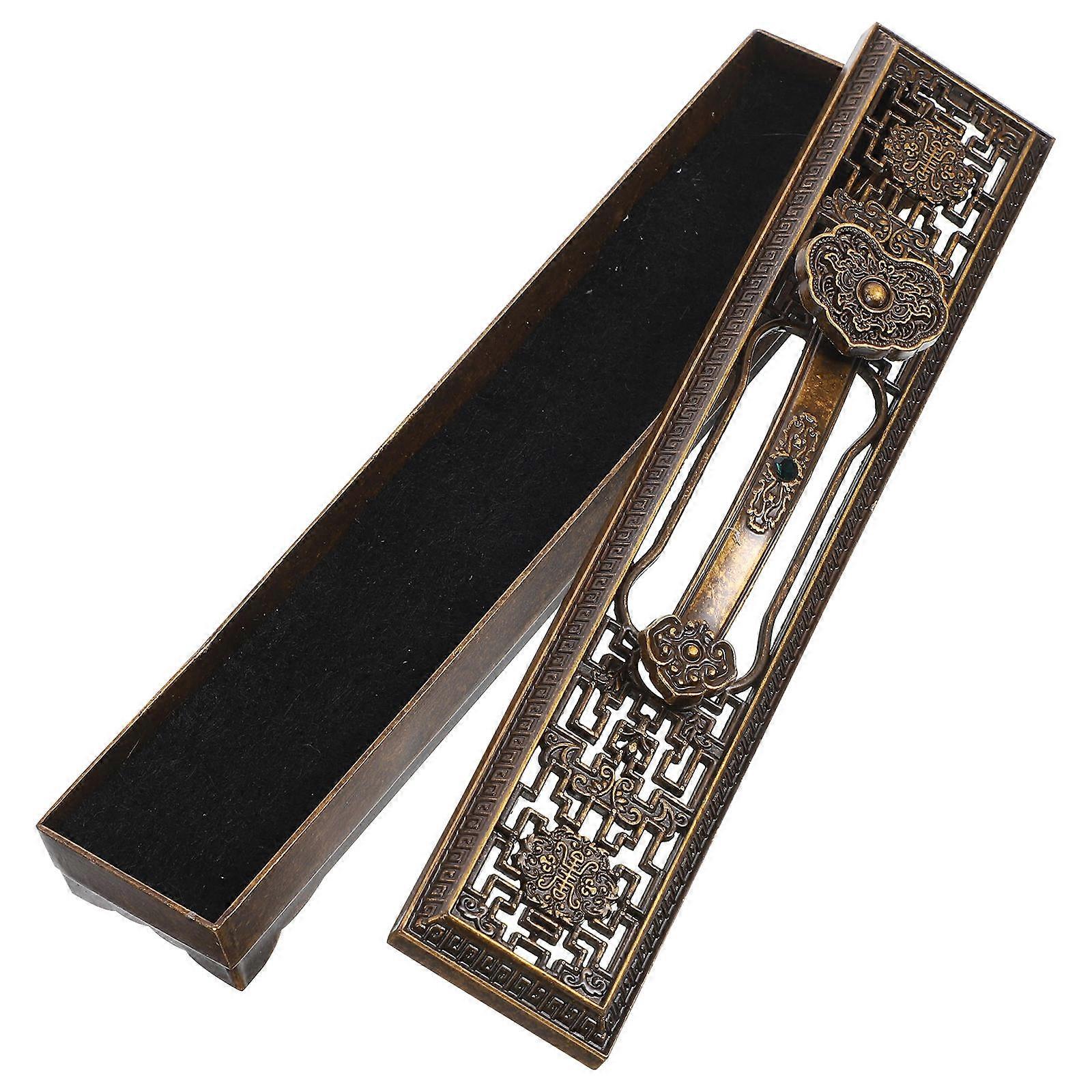 Incense Stick Holder for Home Use 4Pcs Copper Alloy Burners Dark Brown