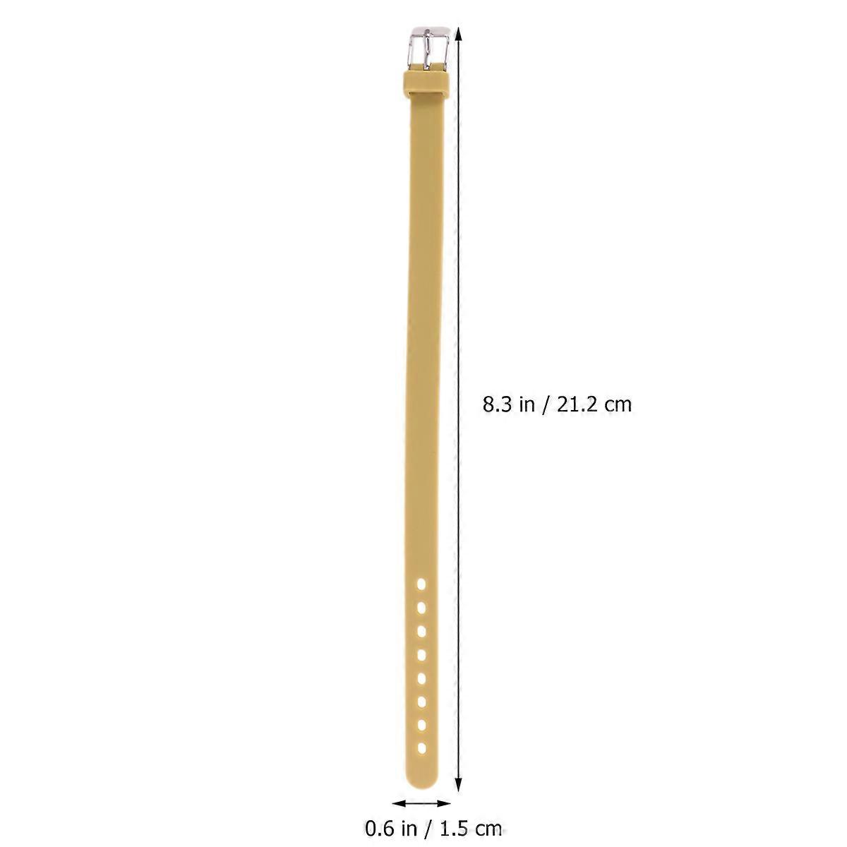 Brown Silicone Wristband Solid Color Adornment Group Game Playing Kids 21.2x1x0.5cm 1Pack