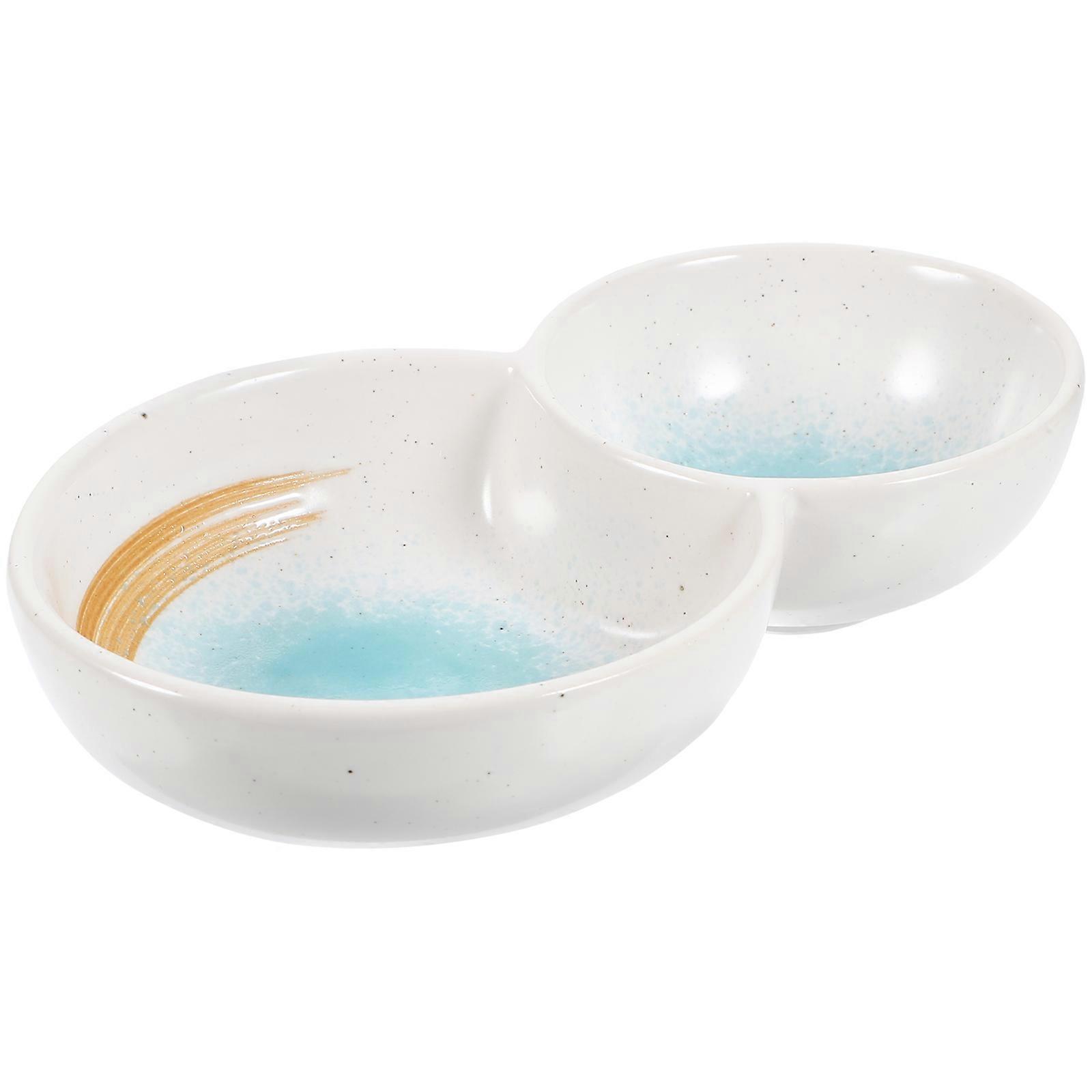 Multi Ceramic Compartment Bowl for Restaurant 5Pcs Sauce Dish