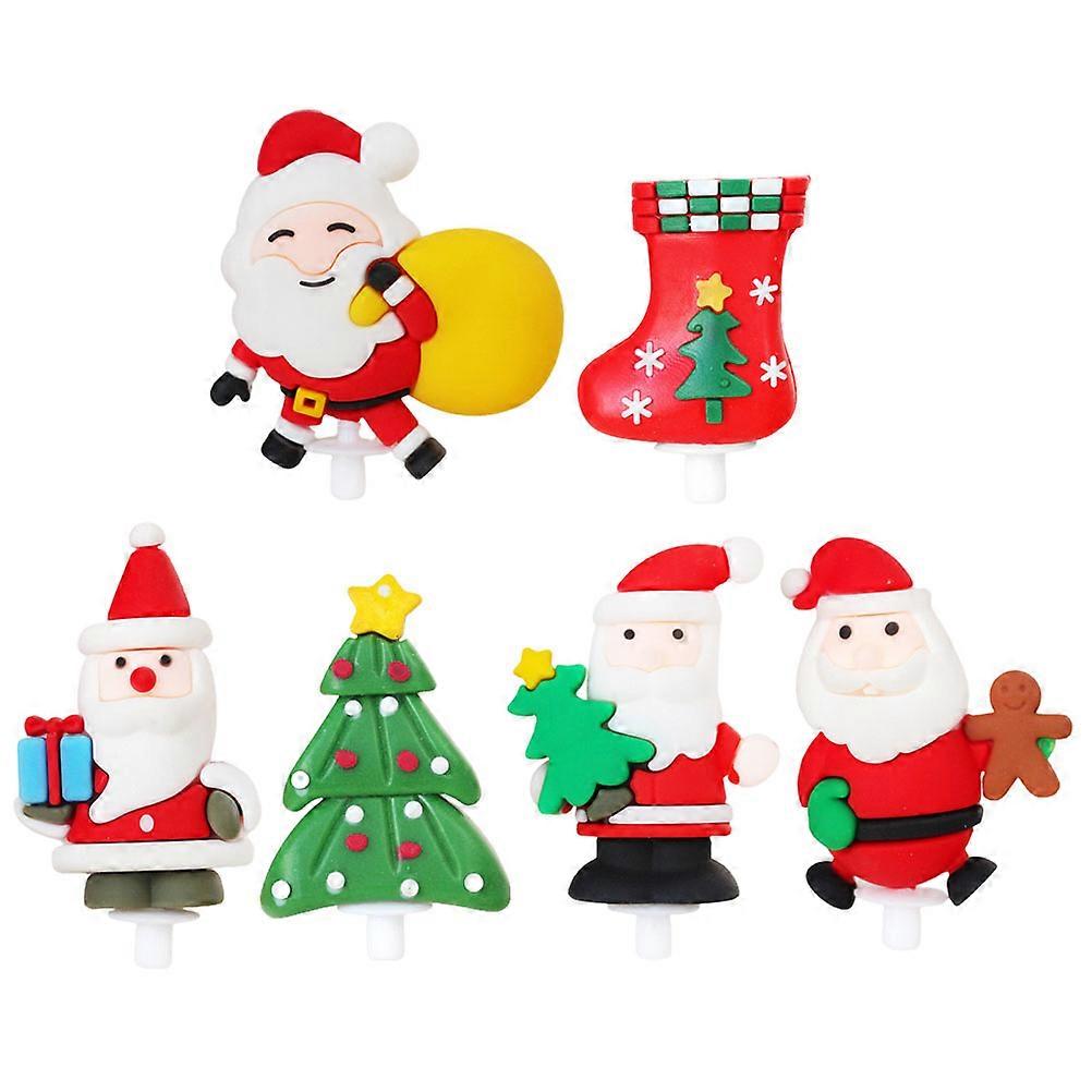 Christmas Cake Decorations Cartoon Santa for Baking 12Pcs Cake Inserts