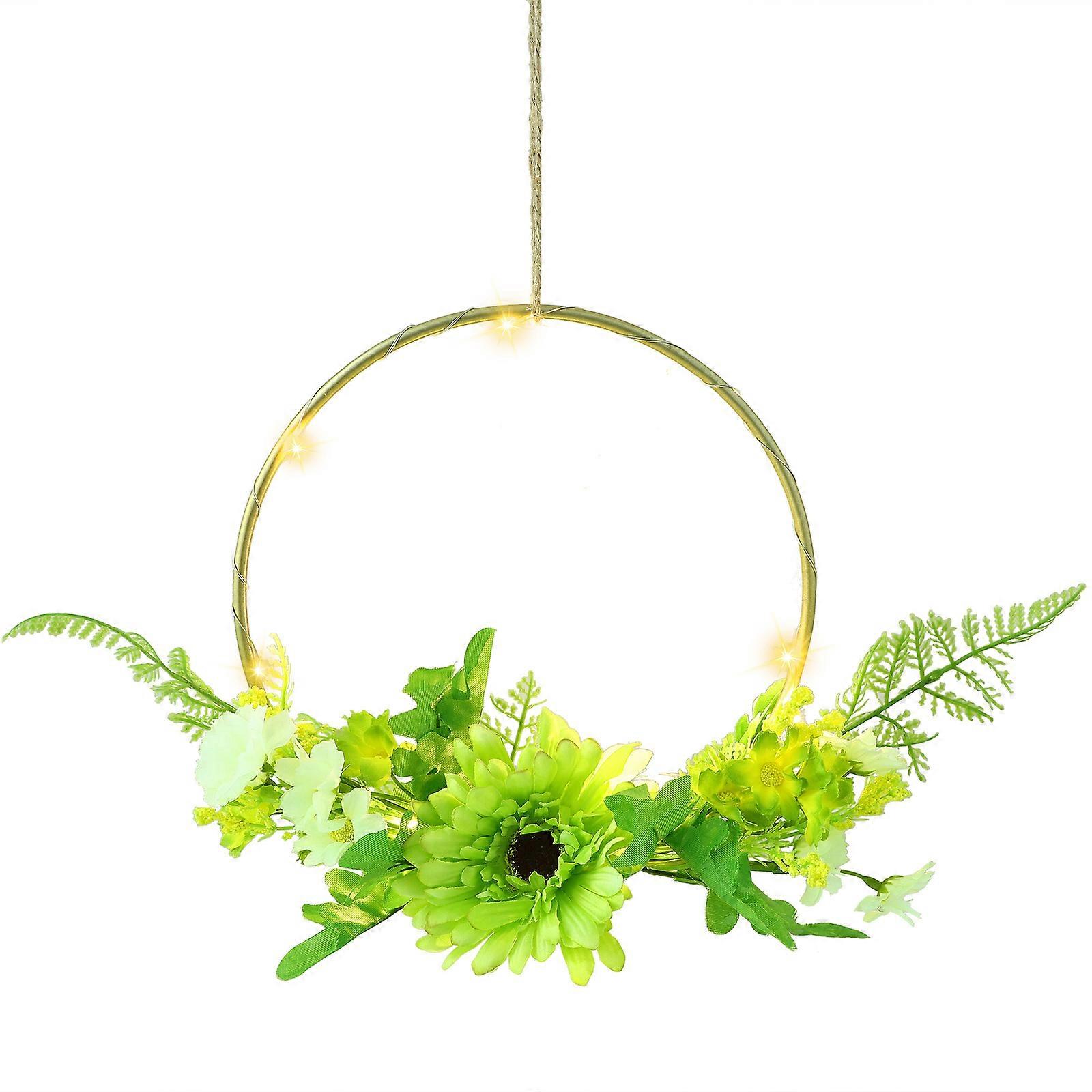 Wall Pendant Nordic Wind Bamboo Ring Lamp Wall Decor Button Battery Powered 1Pcs