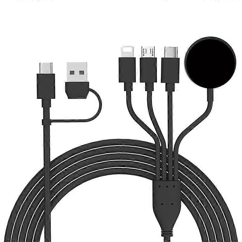 Multi-Function Charging Cable for Apple Watch, Double-Ended USB Type-C to Lightning Type-C Black