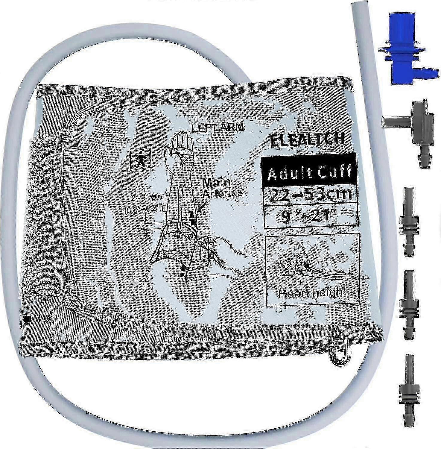 الكفة متوافقة مع Omron 9u201d-21u201d بوصة (22-53 سم) XL ضغط الكبار الذراع BP استبدال الكفة للذراع الكبيرة ، رمادي جيد