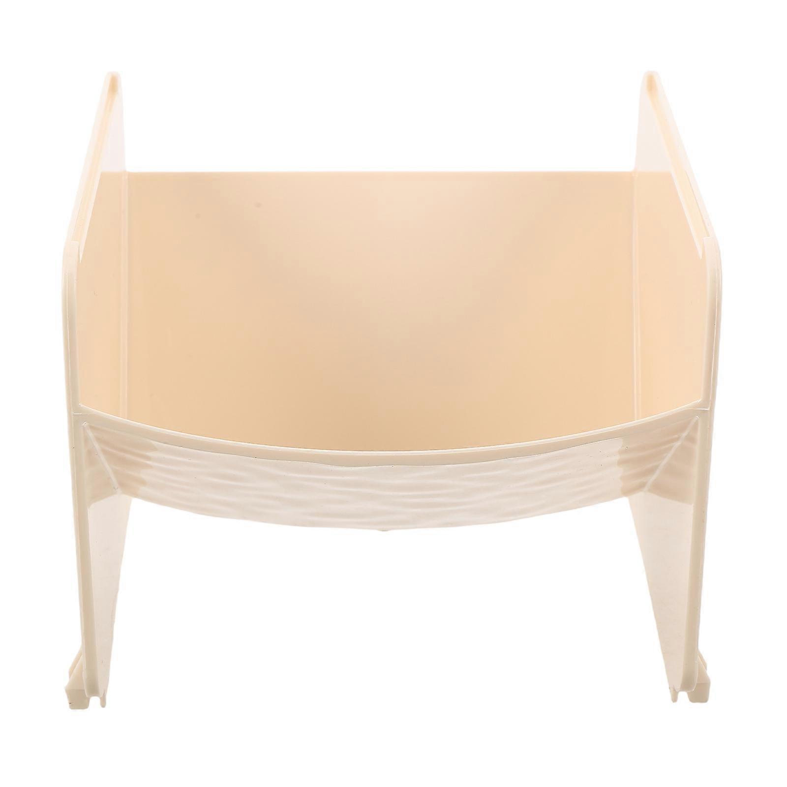 Beige Plastic Storage Rack with 4Pcs Stackable Organizer for Bathroom Use