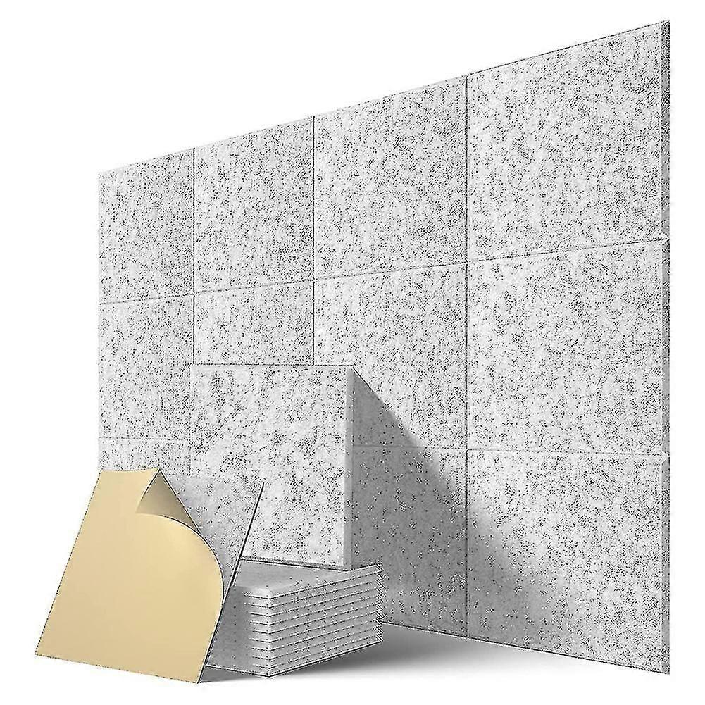 Αυτοκόλλητες ακουστικές επιτροπές 12 πακέτο, 12 Χ 12 Χ 0.4 ίντσα, γκρίζα