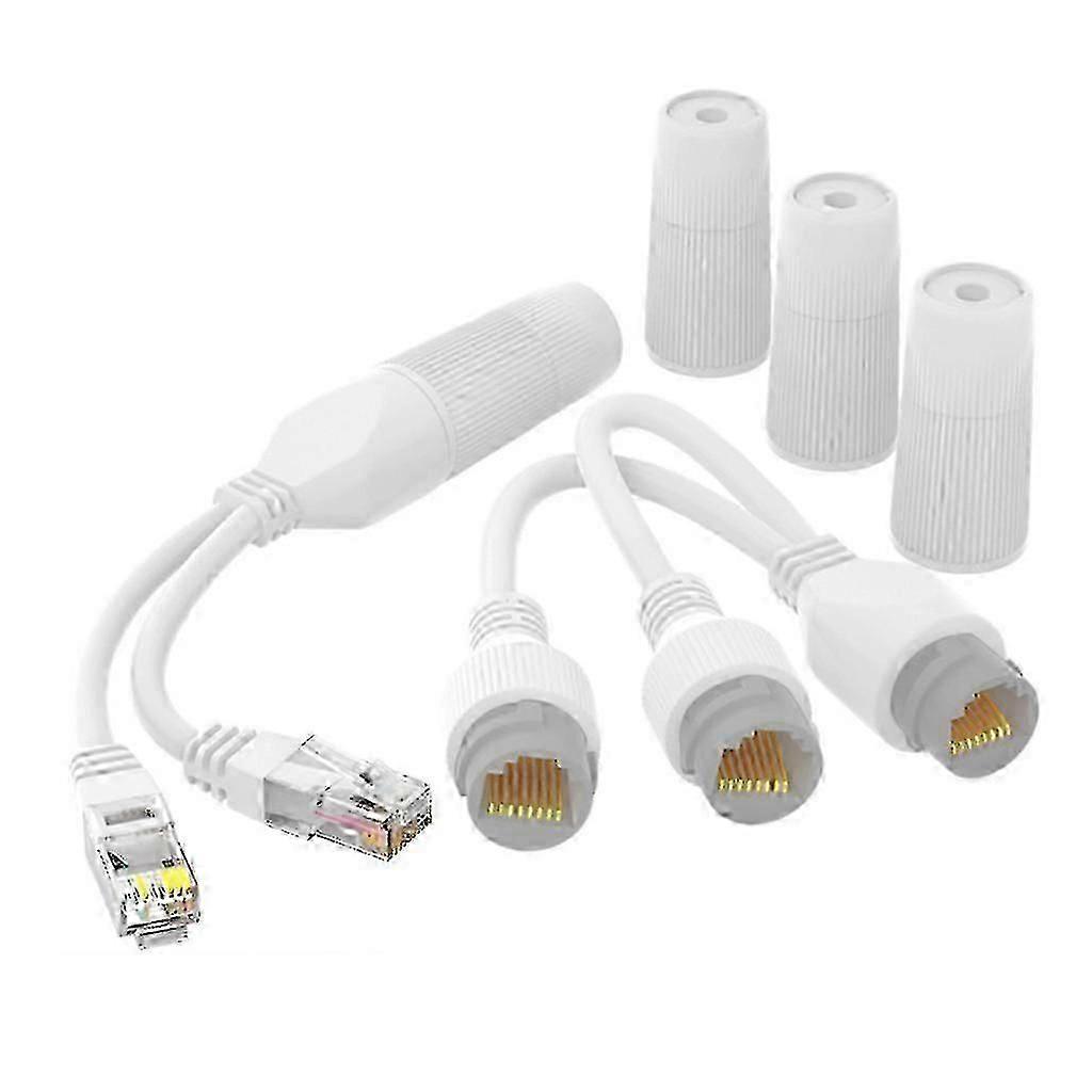 Waterproof Poe Combiner Splitter Adapter Ethernet Splitter 1 To 2 Adapter Simultaneous Online Separator Abs-material
