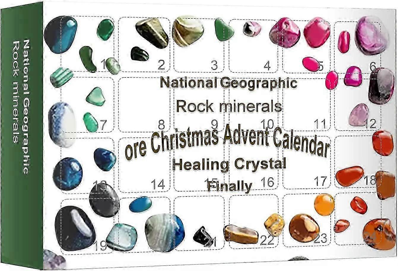 2022 Christmas Advent Calendar , Christmas Healing Crystal Advent Calendar, Crystal Repair Stone Kit, 24pcs Collection