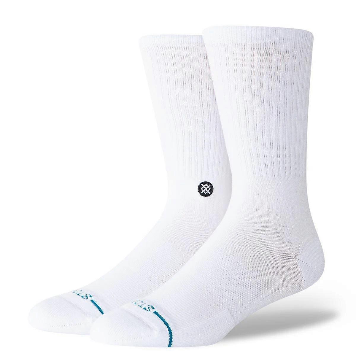Icon White Black Mens Crew Socks Stance