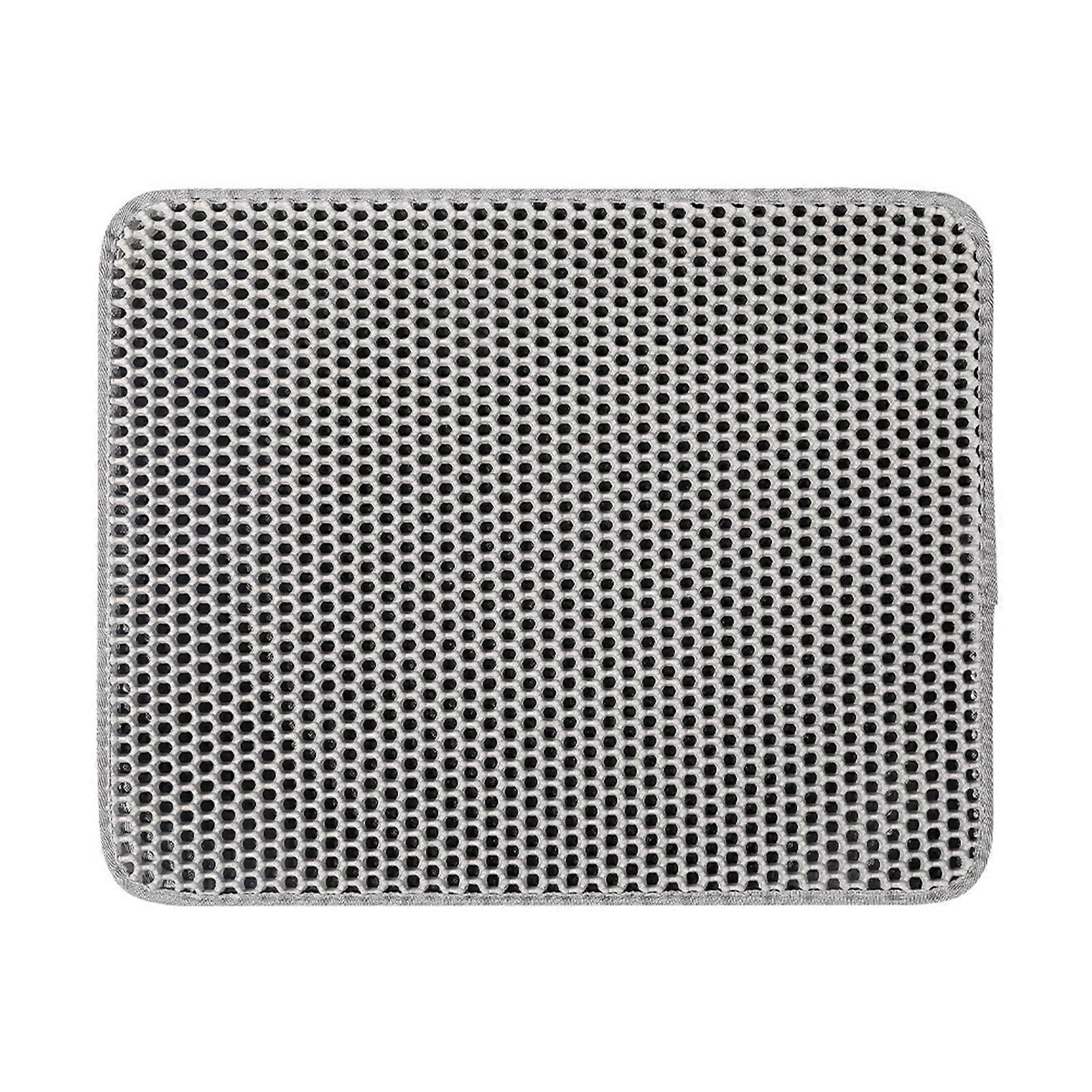 Sleeping Pad Cat Litter Trapping Mat Hollowed Double Layer Sifting Mat 30x30cm Gray Plastic Drop Cloth