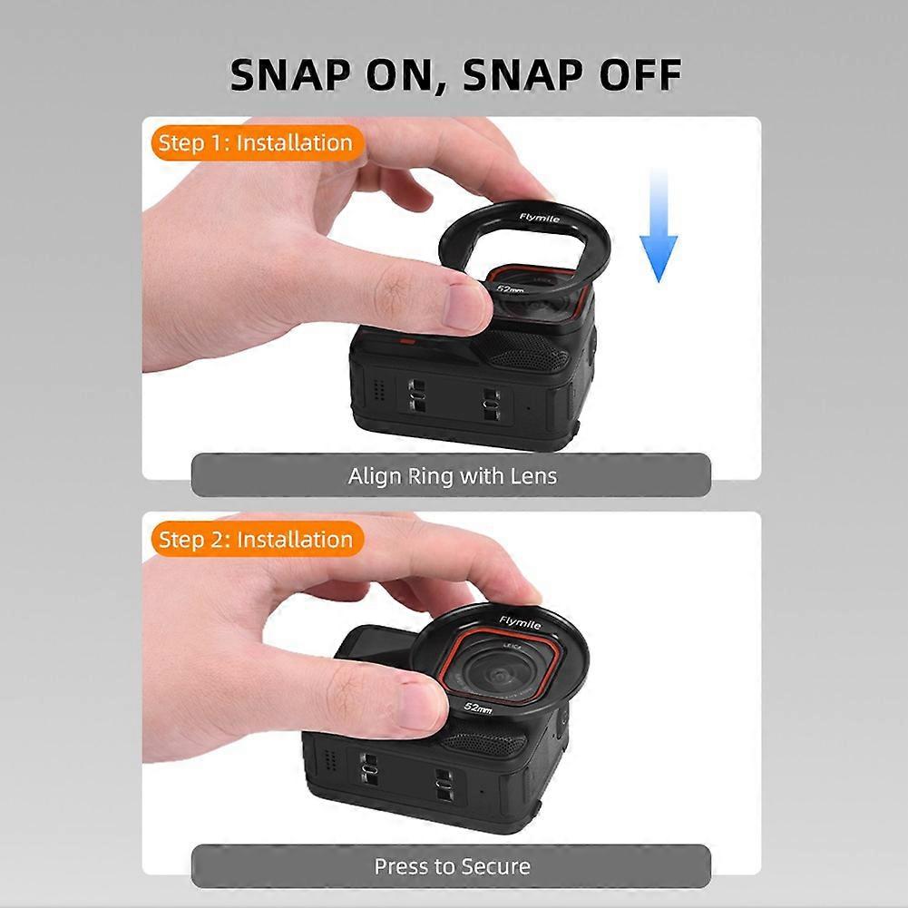 Flymile for Insta360 Ace Pro/2 Filter Holder Mount Lens Filter Clip Filters Frame Adapter 52mm