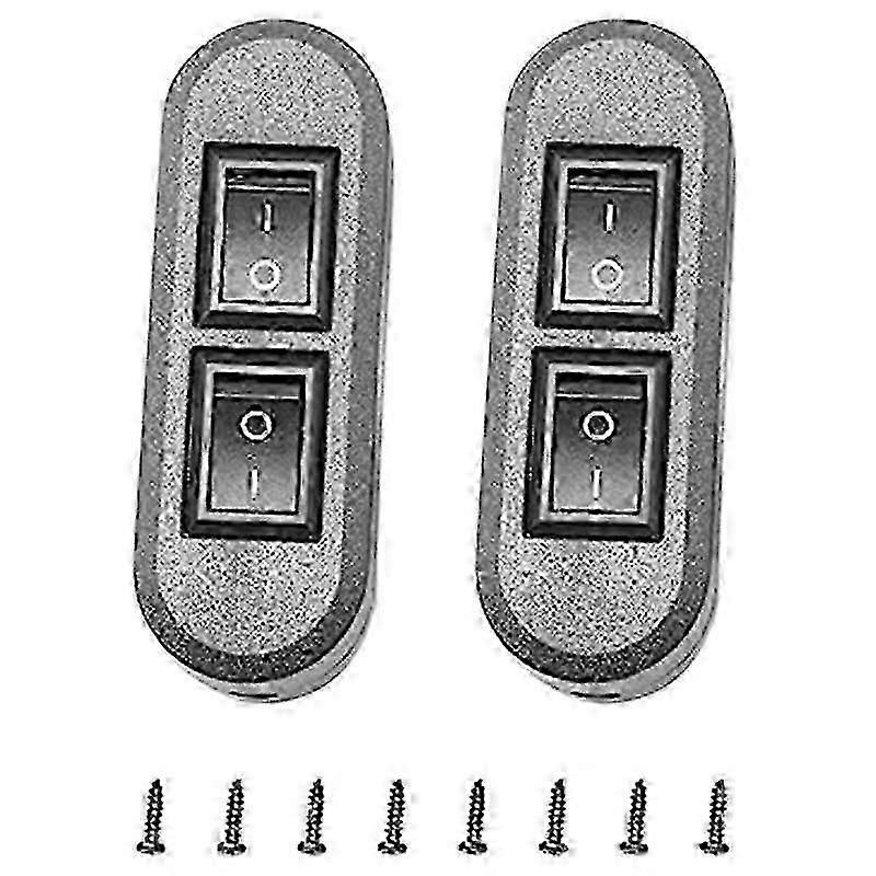 Embedded Wire Switch Black Duplex Switch Straight-Through Rocker Switch Suitable for Dual-Control Desk Lamp