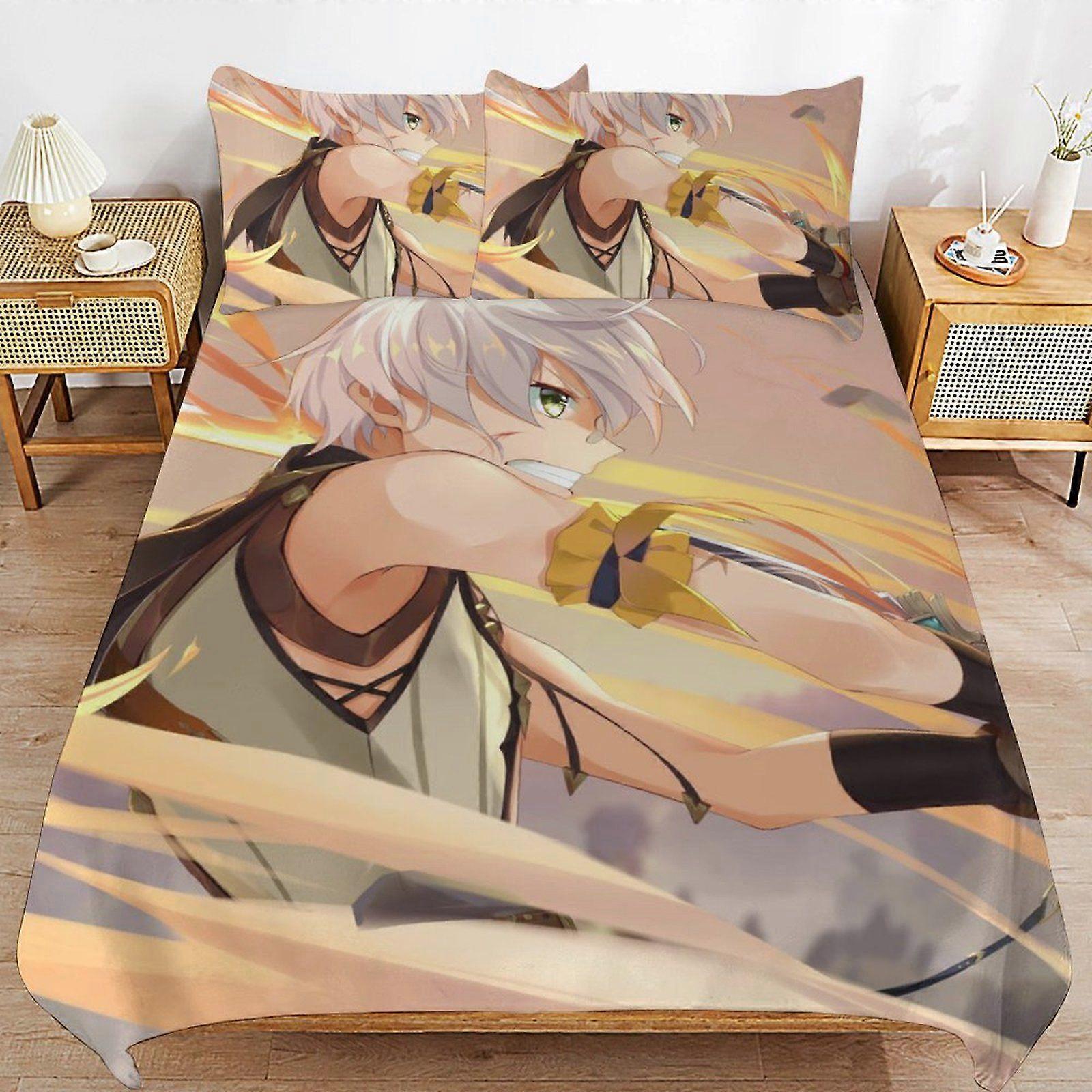 A76 GENSHIN IMPACT High Strength Structure Breathable Finish Sleep Fit Soft Texture Duvet Cover Sets Everyday N76