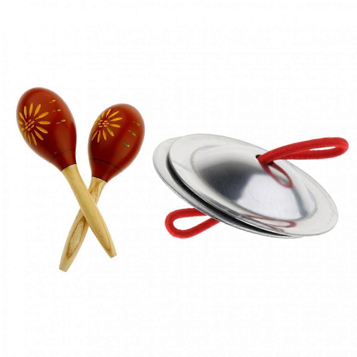 Maraca Sand Hammer Shaker Hand Cymbals Rhythm Beats Percussion Instruments