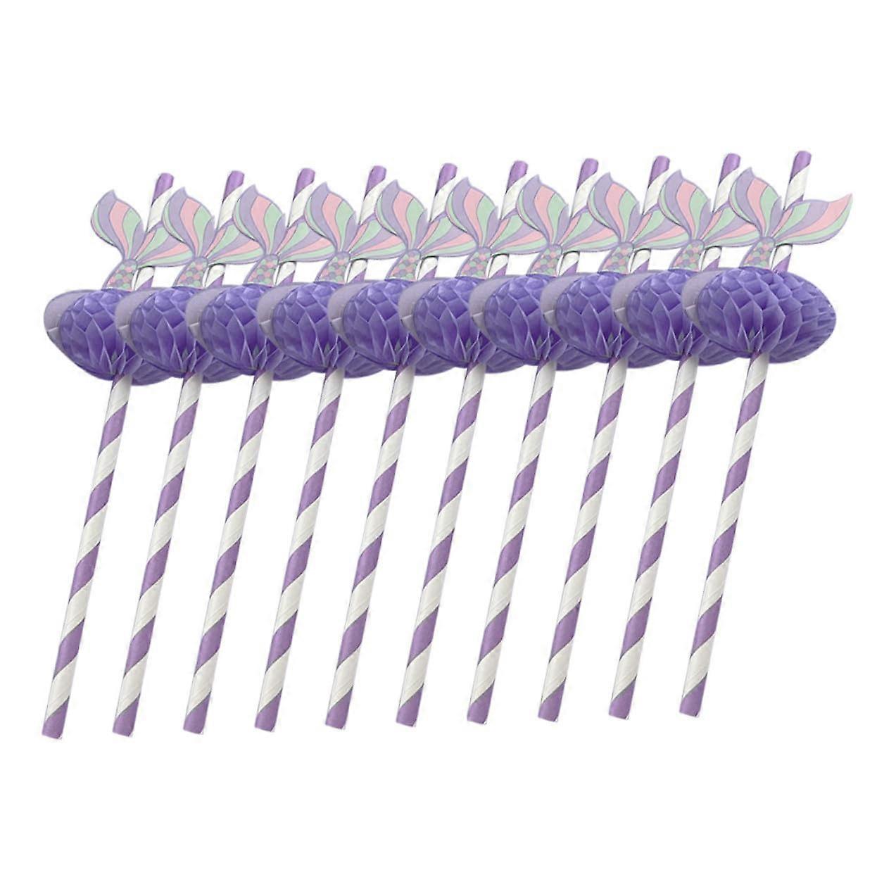 Mermaid Design Paper Straws 50 Pcs Biodegradable Honeycomb Pattern For Cocktails And Drinks Juice Tea Home And Hotel Use