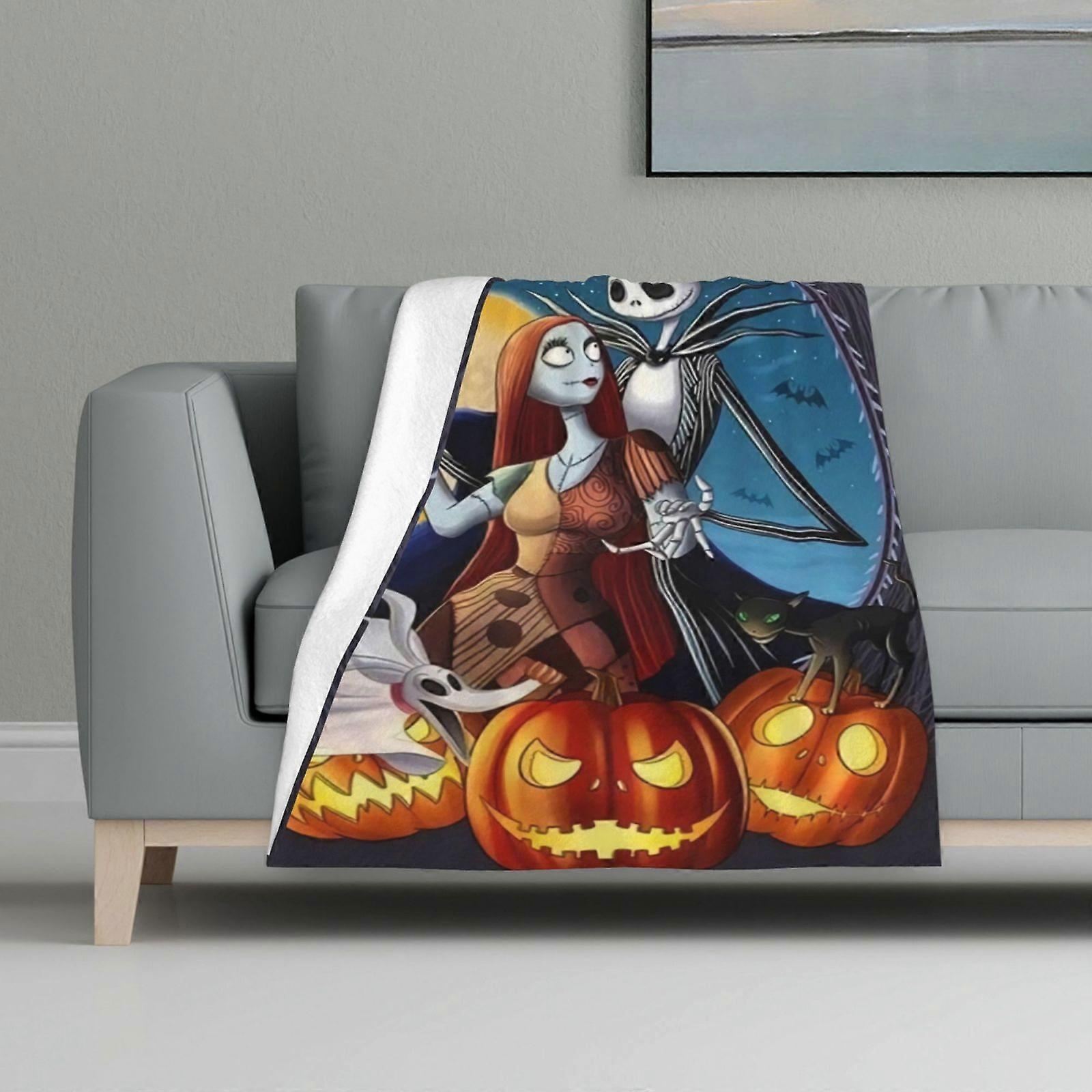 Blanket Multicolour Printed Blanket Super Soft Flannel Lightweight Fluffy Plush Bed Blanket The Nightmare Before Christmas