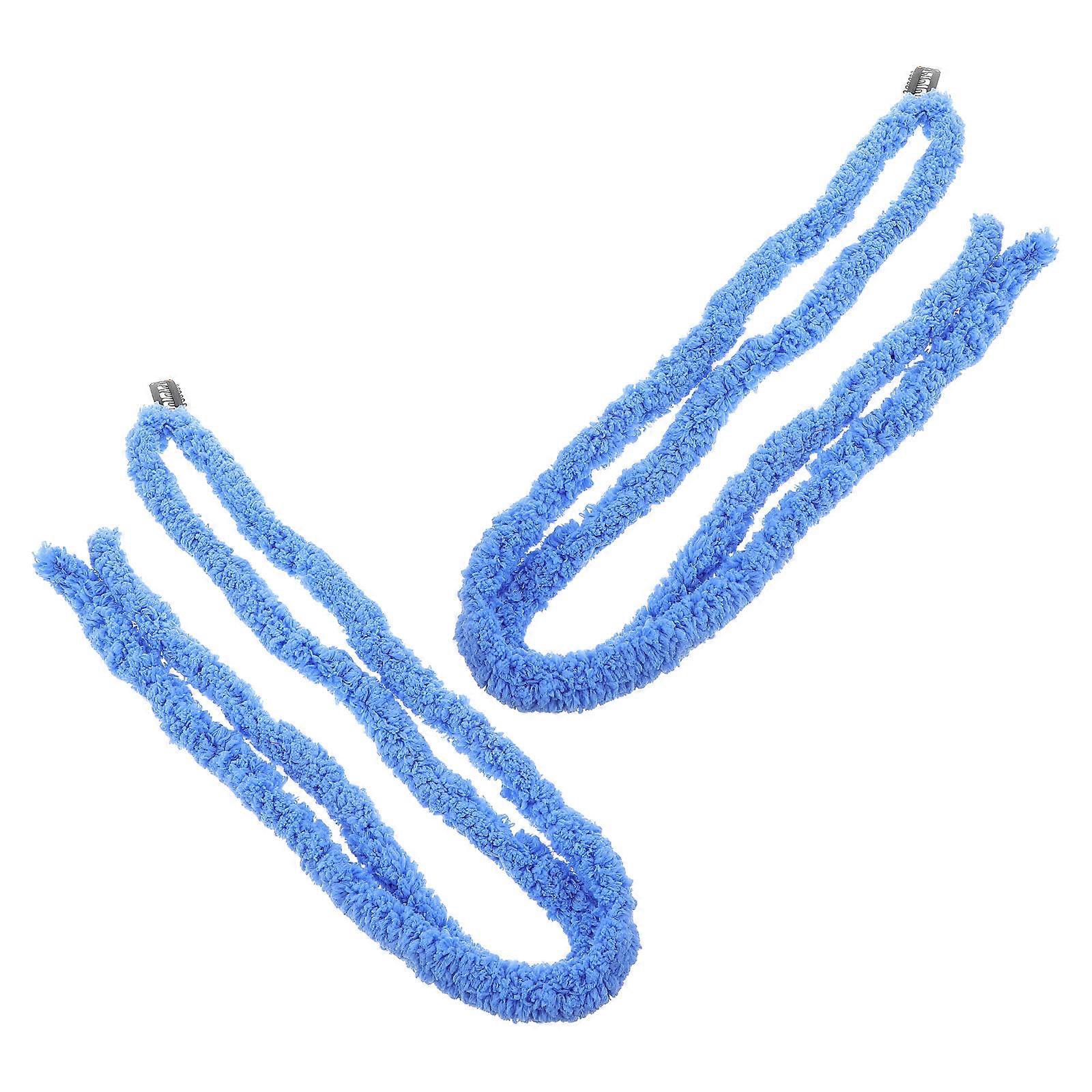 Blue Chunky Wool Crochet Hair Extensions for Unique Braids 2Pcs Set