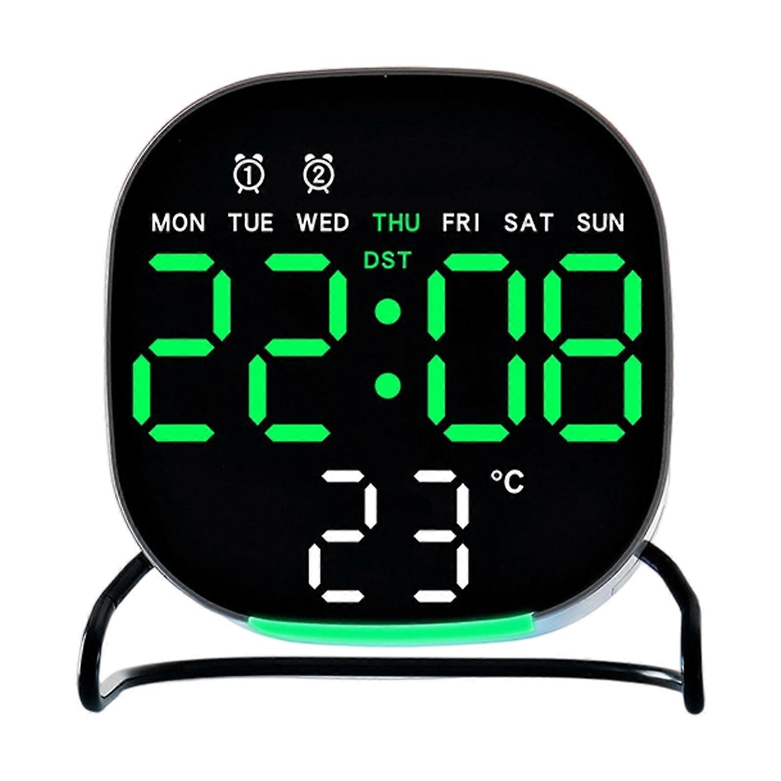 Alarm Clocks for Bedroom Digital Desk Clock for Bedside Nightstand Digital Alarm Clock with Day of Week Temperature Multicolor