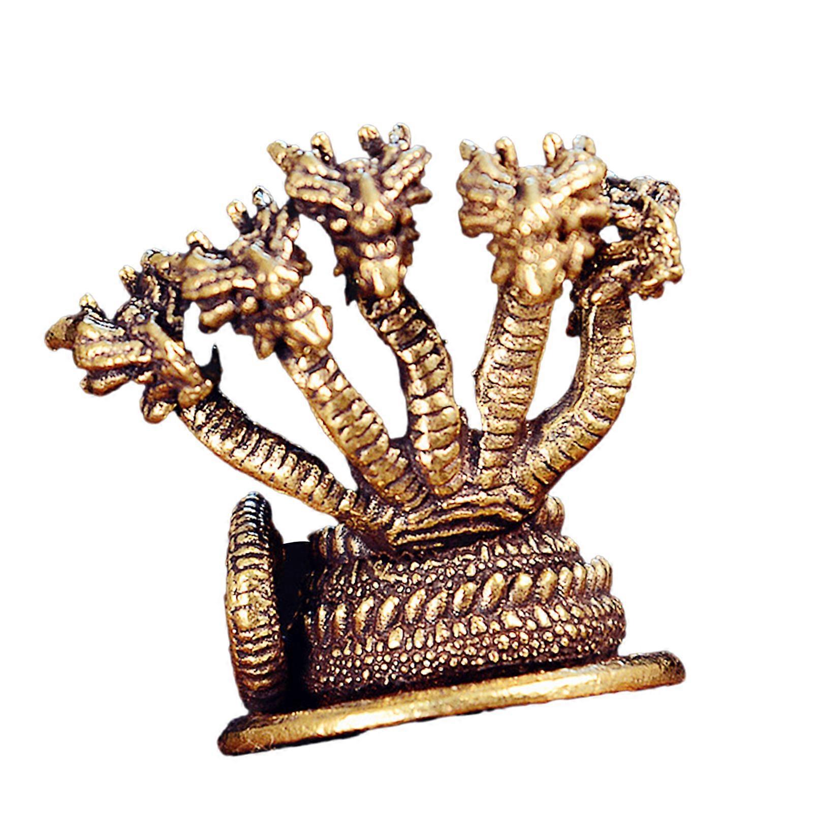 Solid Brass Snake Sculpture Handcrafted Decorative Statue Ornament for Festival Gatherings and Artistic Display Multicolor