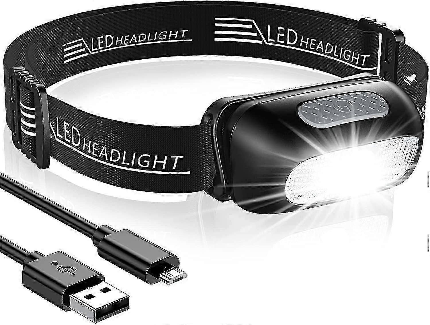 2025 Headlight LED Rechargeable Headlight Waterproof for Running Camping Hiking