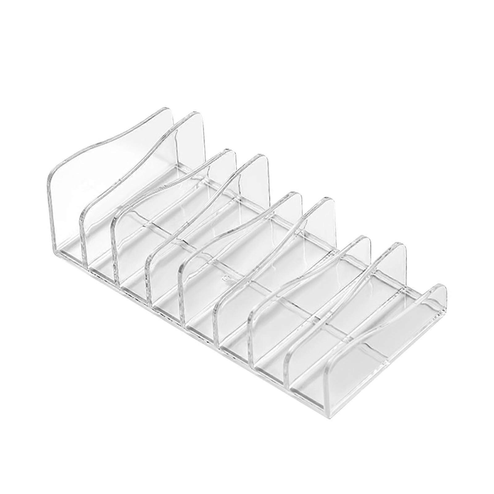 Eyeshadow Palette Organizer Transparent Plastic Makeup Storage Shelf with Multiple Compartments for Desktop Use