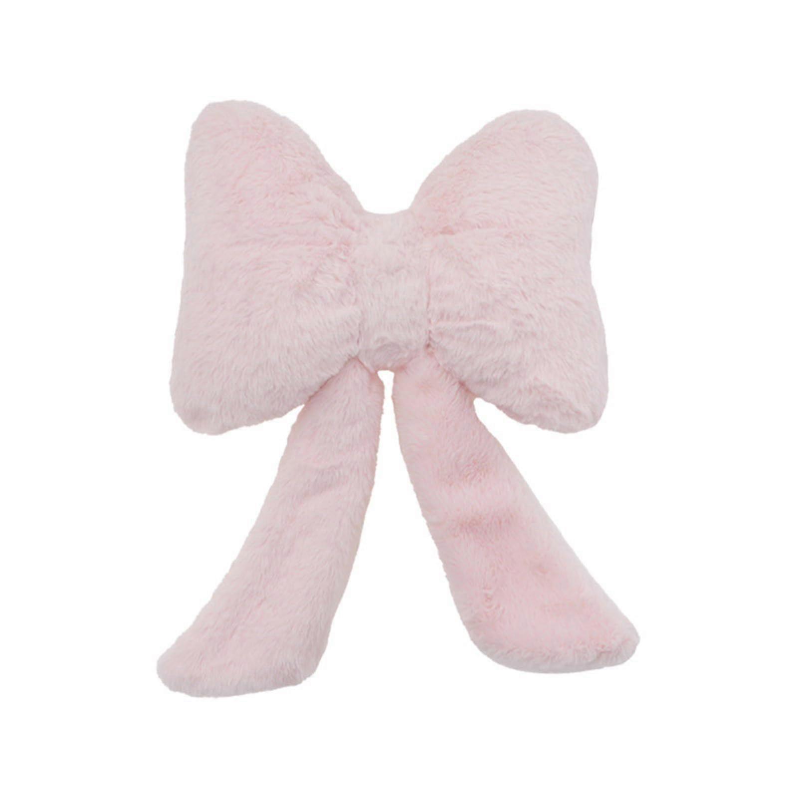 Car Neck Pillow with Stylish Bow Plush Cushion for Backrest Support on Sofa Bed