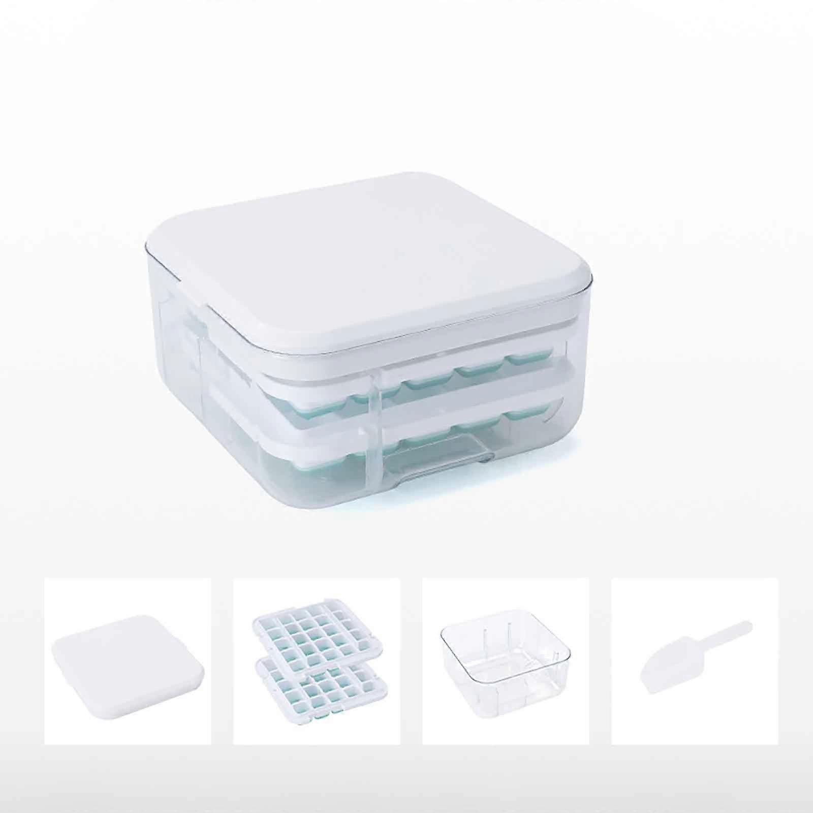 Fankiway Ice Lattice Ice Cube Molds, New Ice-making Artifact Ice-making Household Ice-making Box Ice Storage Box Refrigerator Freezer Block