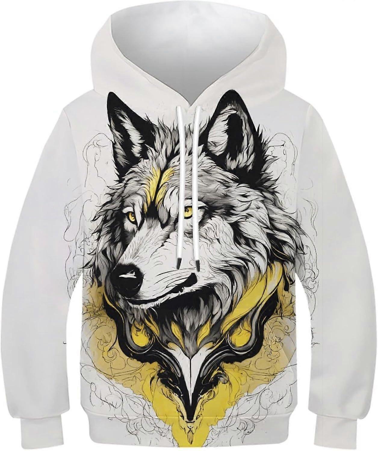 Pojkar Flickor Grodtröjor 3D Djur Barntröja Långärmad Småbarns Huva Fina Kläder med Fickor för 6-15 år