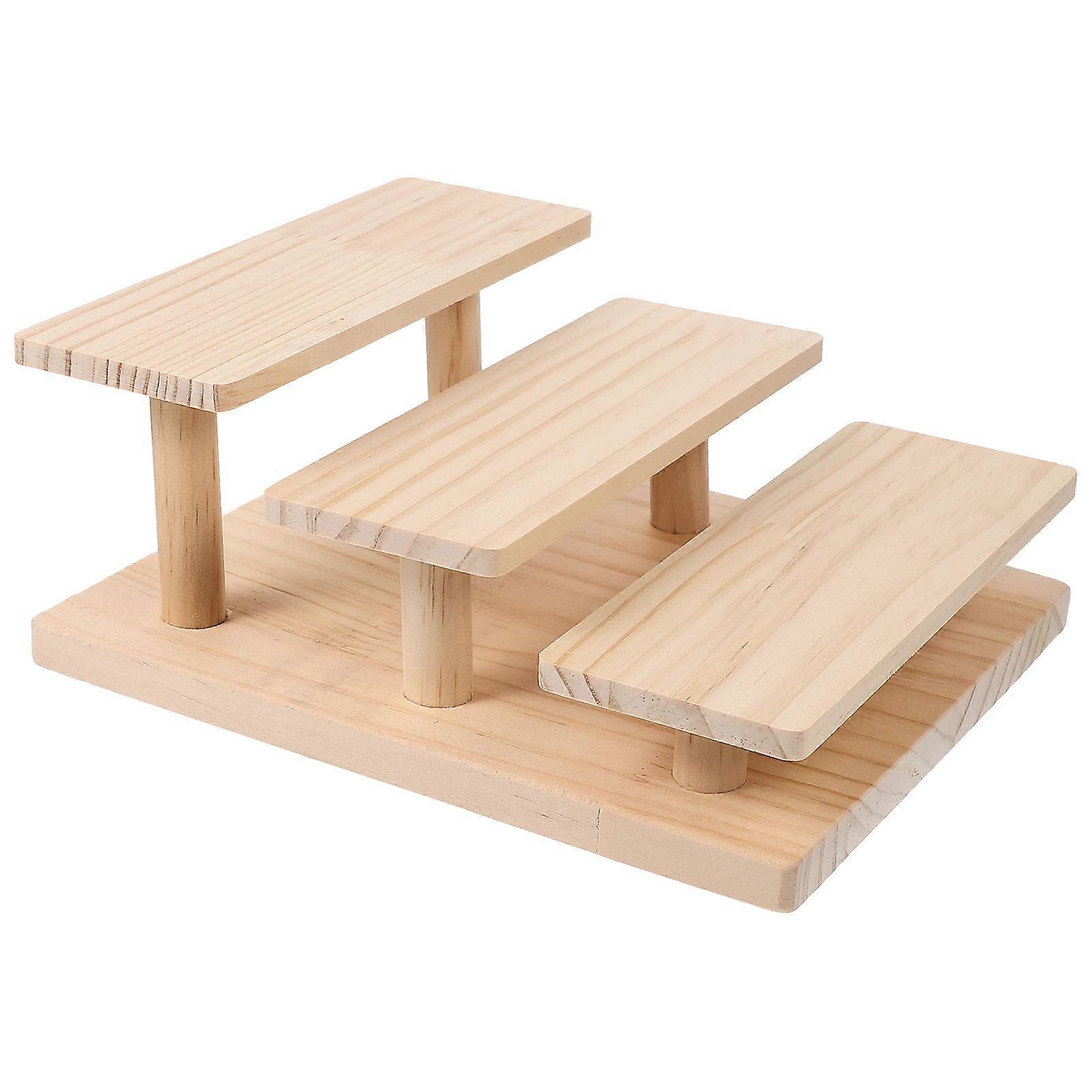 Wooden Display Shelf for Holding 5Pcs Figurines and Models