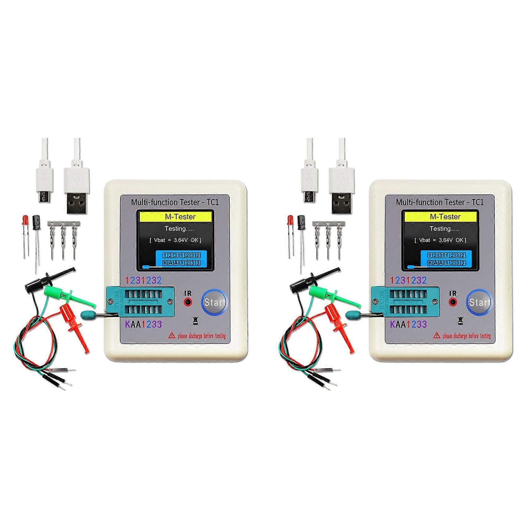 2X LCR-TC1 TC1 Display Multifunctional TFT Backlight Transistor Tester for Diode Triode Capacitor Resistor Transistor