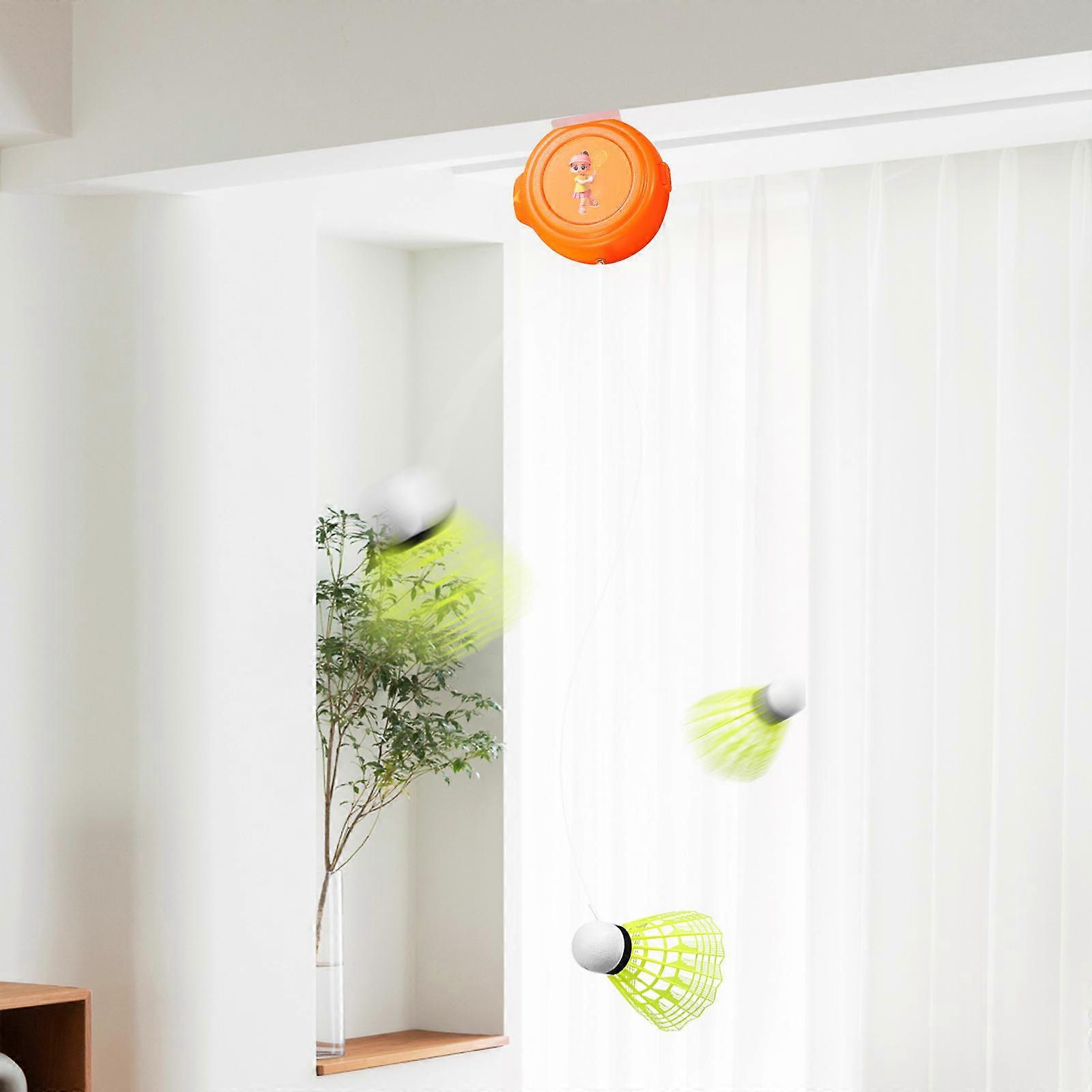 1 Set Badminton Rebound Trainer Ball Indoor Single Player Badminton Training Device Plafond Mount Corded Rebound Shuttle