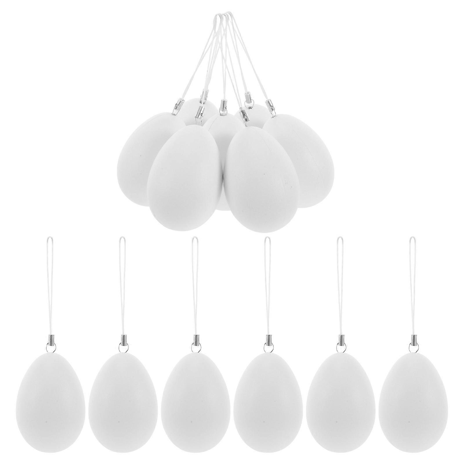 White Plastic Easter Egg Ornaments for Painting with 75Pcs for Crafts