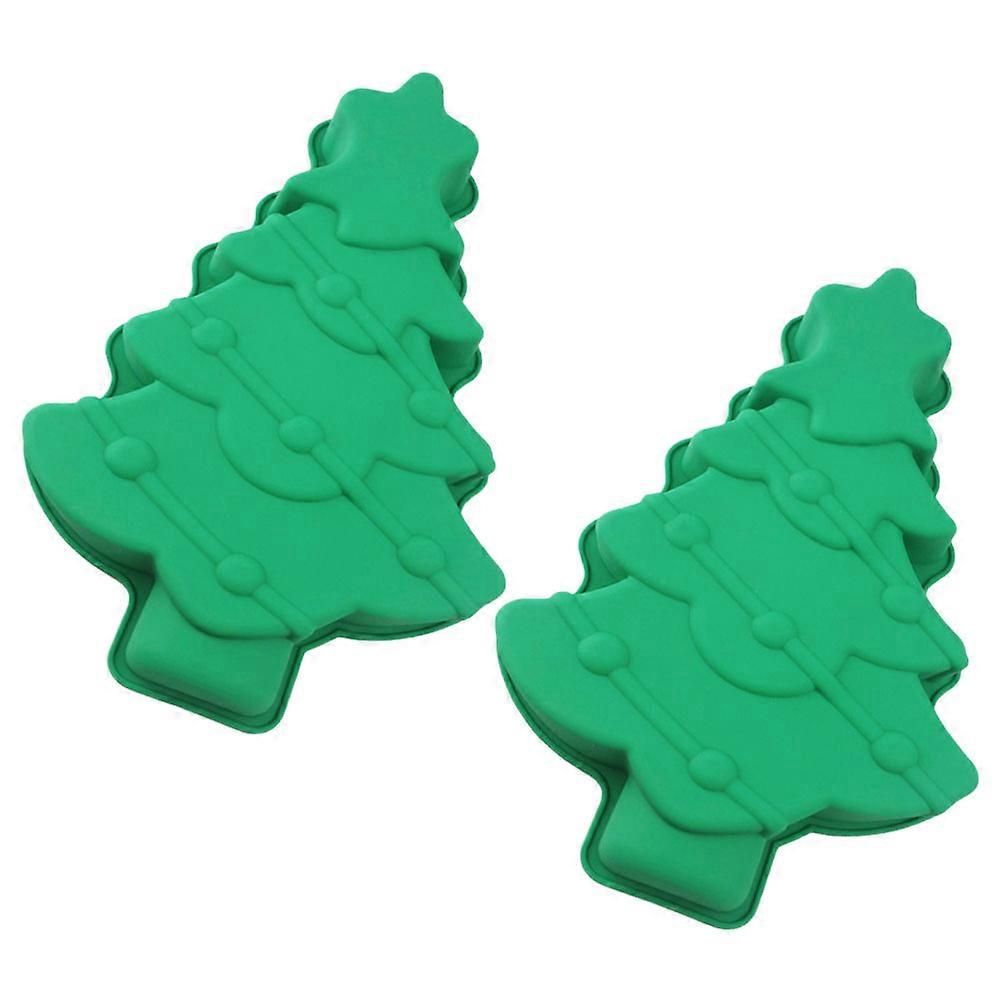 Christmas Tree Cake Mold Silicone Baking Tray for Home 2Pcs Easy Release