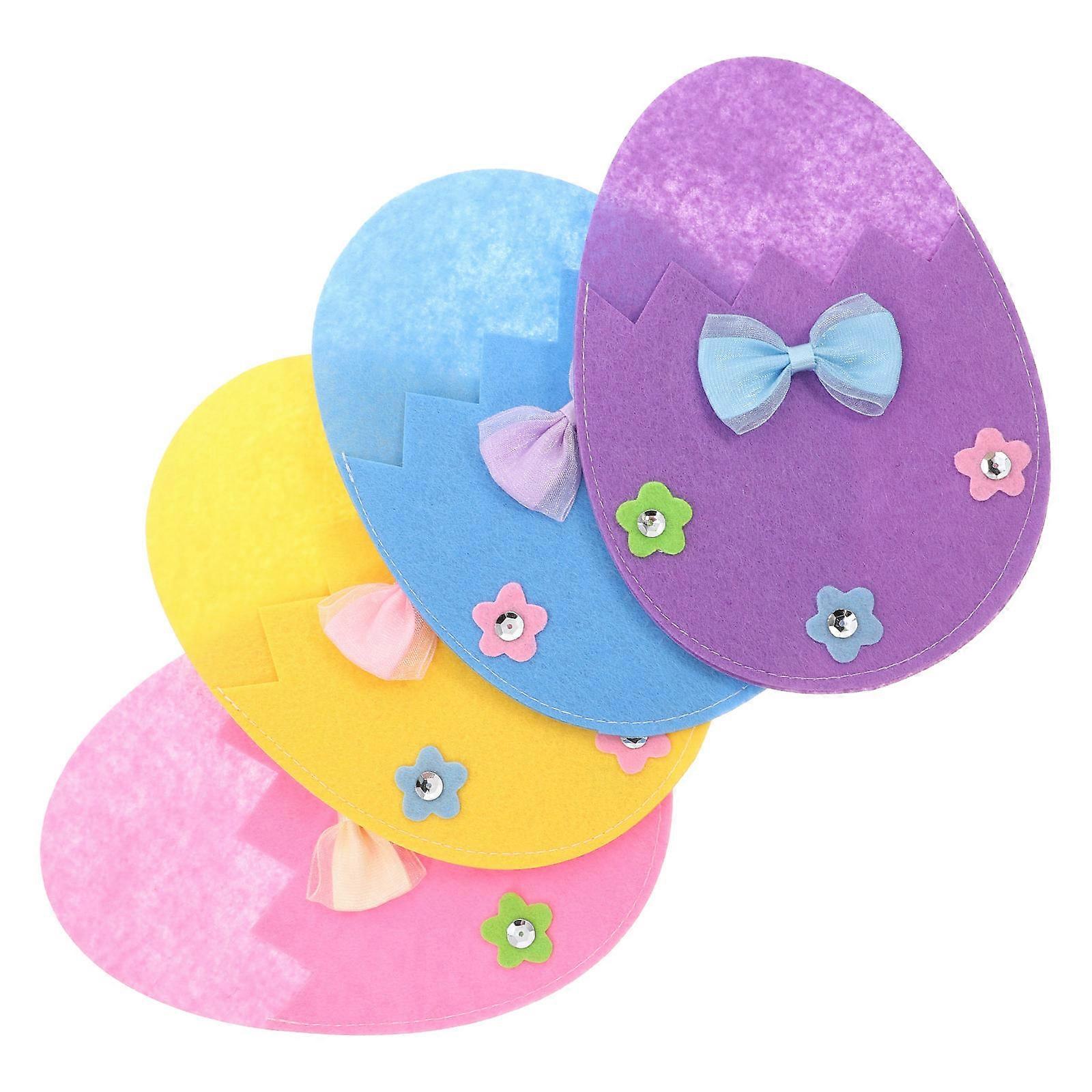 Easter Egg Cutlery Bags Felt Holder for 16Pcs Easter Table Accessories
