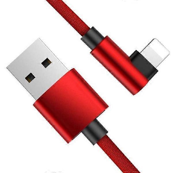 2m Durable Braided Metallic Lightning Cable Quick Charge 3.0 Red