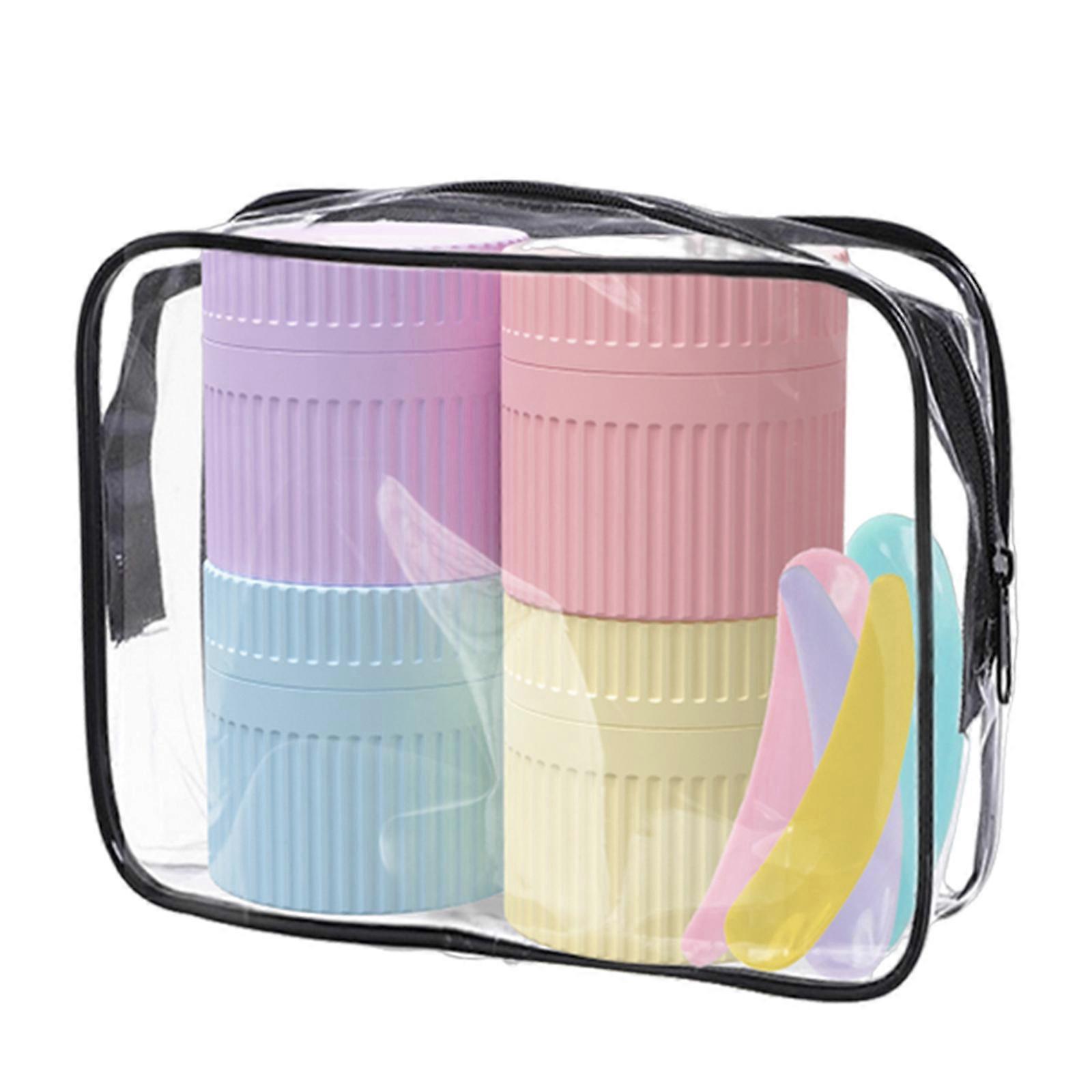 Pack of 4 Multipurpose Silicone Container Wide Mouth Easy to Clean for Liquids Like Conditioner Moisturizer in Travel Kit Multicolor