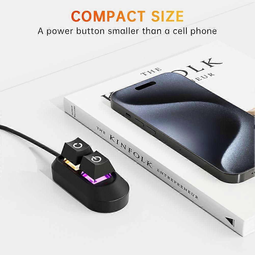 RGB LED Lights Computer Desktop Switch PC Motherboard External Start Power on/Off and Reset Button Extension Cable B