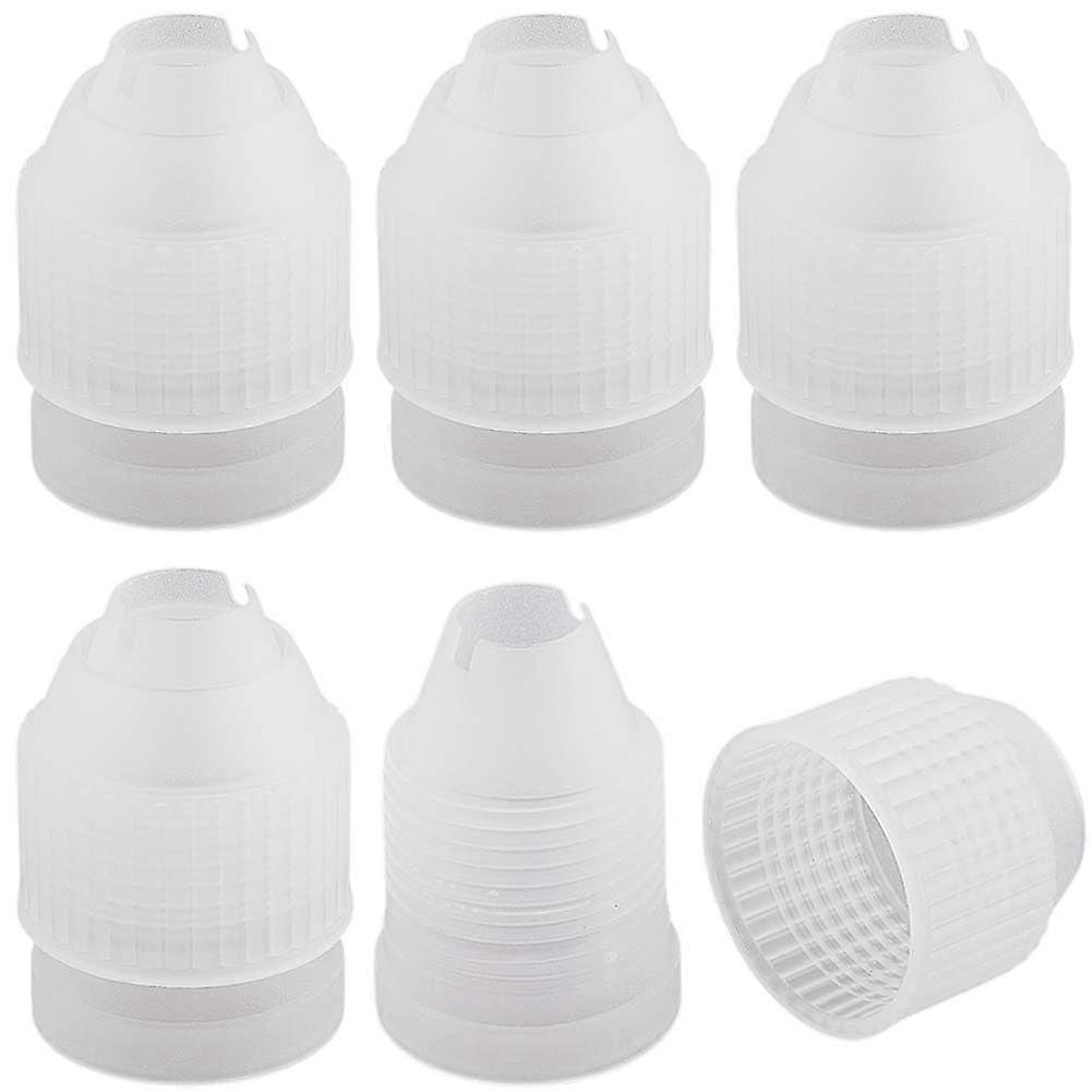 6 Pack Cake Decorating Couplers Large White Plastic Piping Bag Connectors for Easy Tip Changes