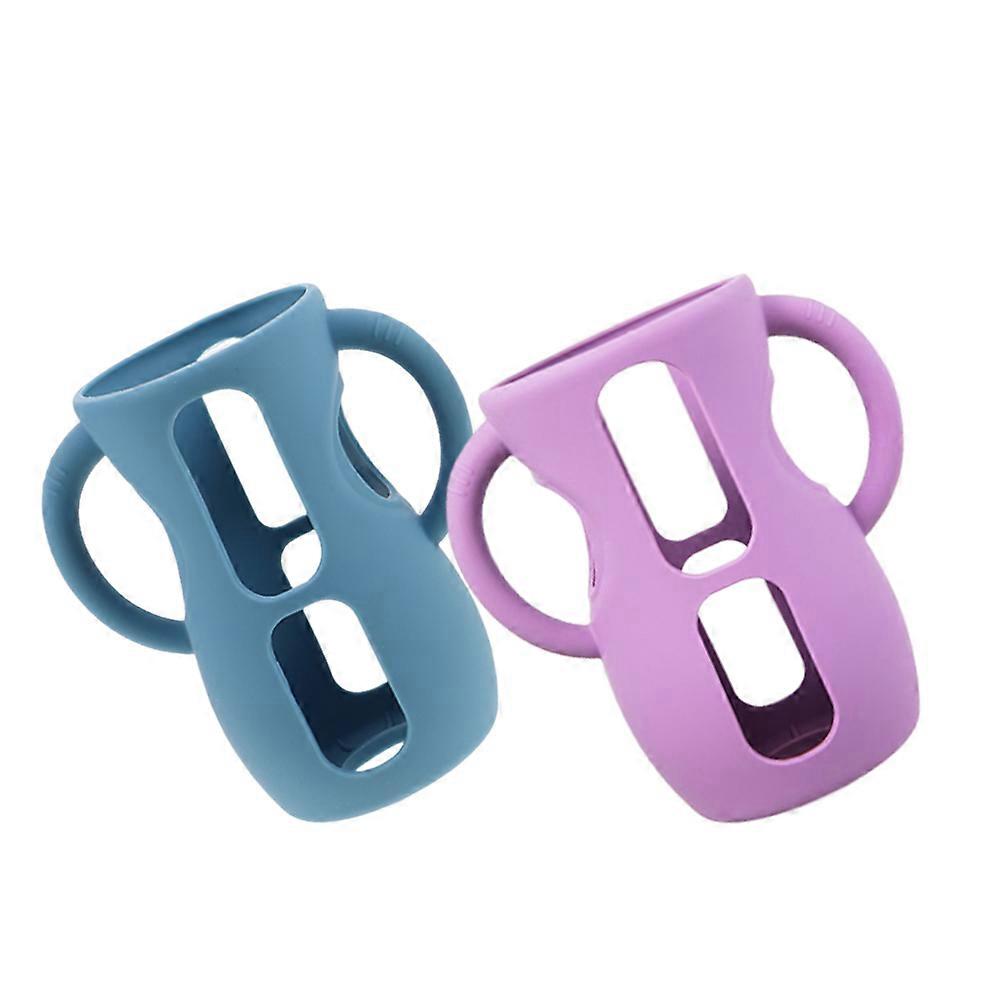 Baby Bottle Protector Silicone Sleeves for Feeding 2Pcs Assorted Color